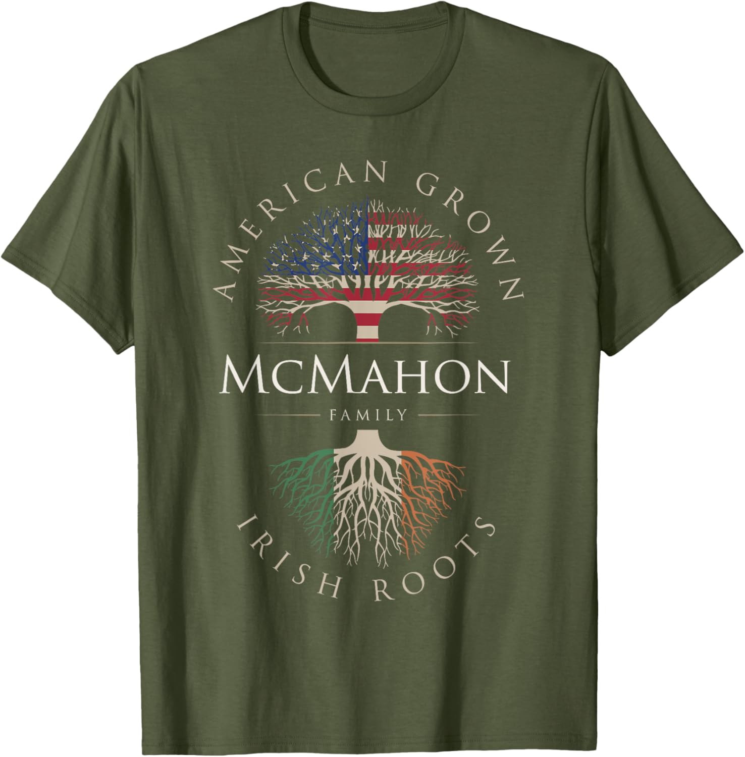 McMahon Family American Grown Irish Roots Ireland Flag T-Shirt - 9