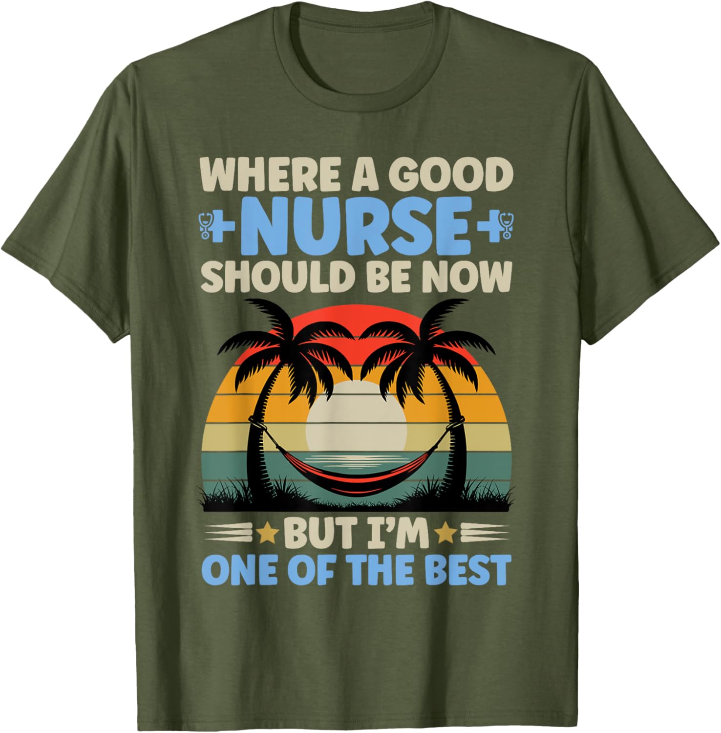 Retro Sunset Pride Nurse T-Shirt for Proud Nurses with Humor - 15