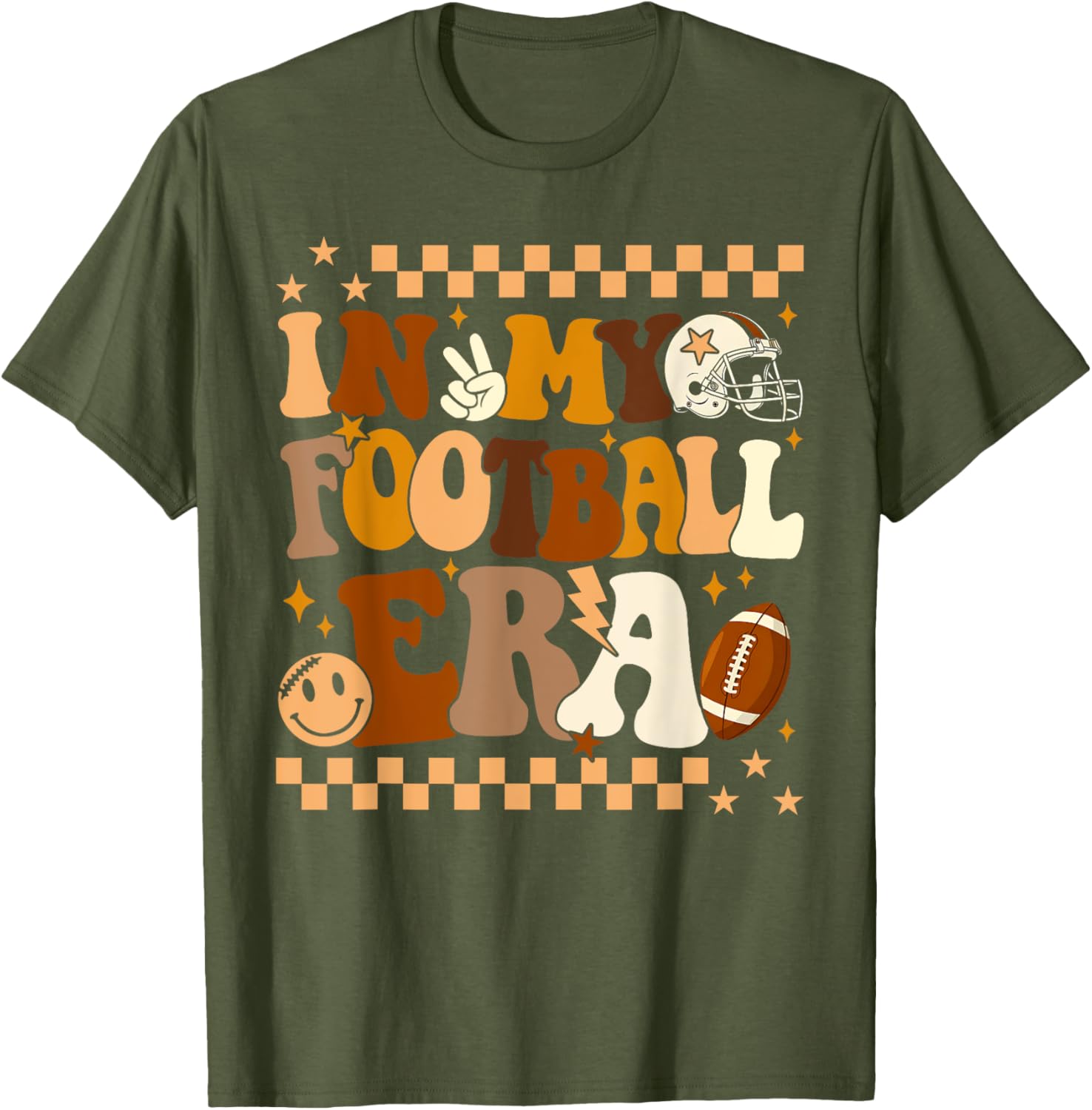 Groovy In My Football Era T-Shirt for Men, Women, and Kids Football Fans - 13