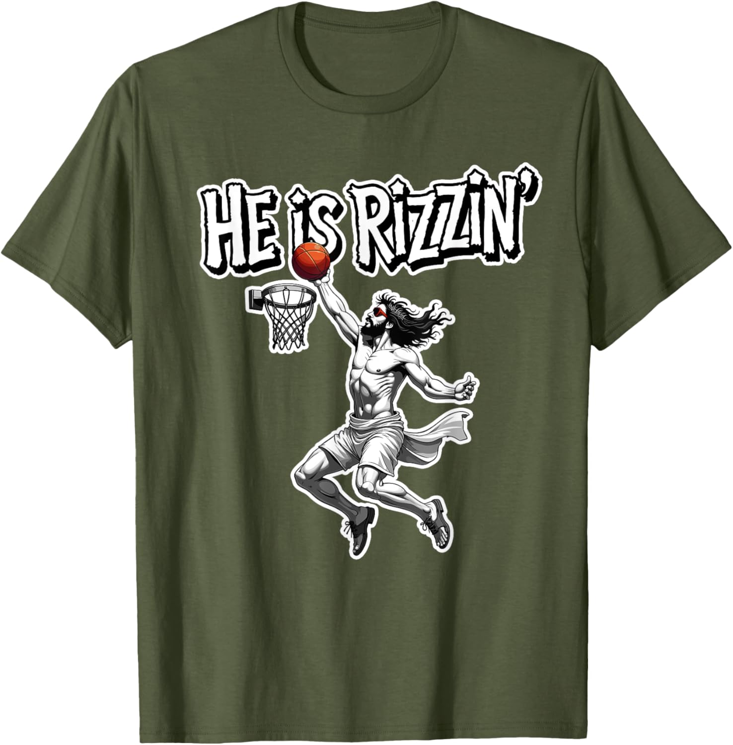 Funny Jesus Basketball Meme T-Shirt for Rizzin Fans - Unique Gift Idea - 17