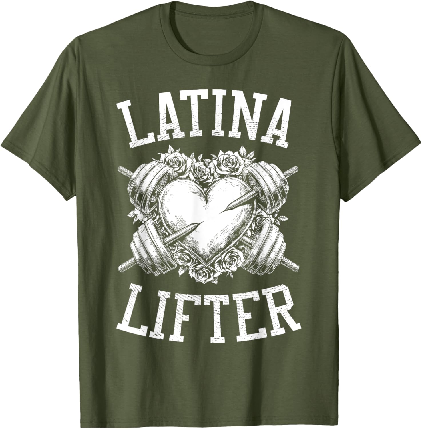 Latina Lifter Heart Fitness T-Shirt for Hispanic Gym Lovers - 5