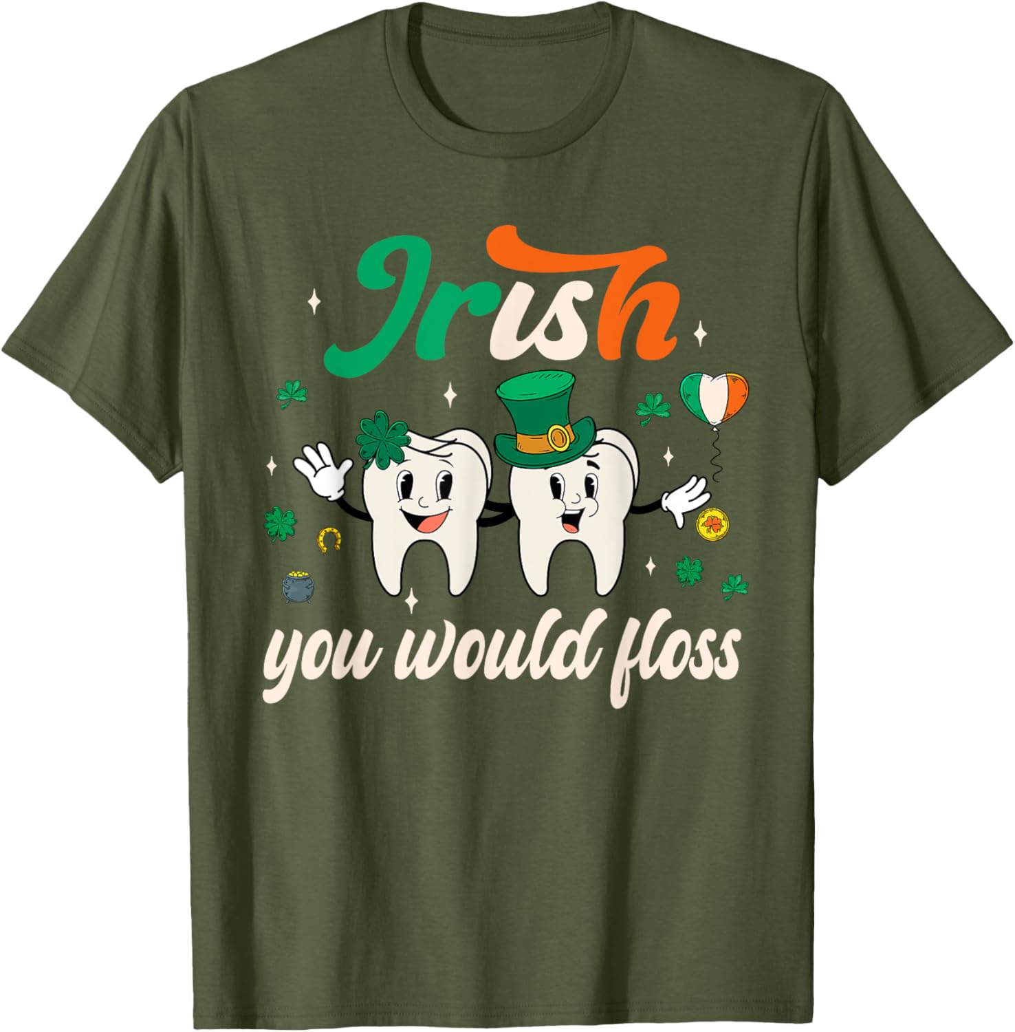 Retro Groovy Irish Dentist Tooth Patrick's T-Shirt for Fun Dental Style - 12