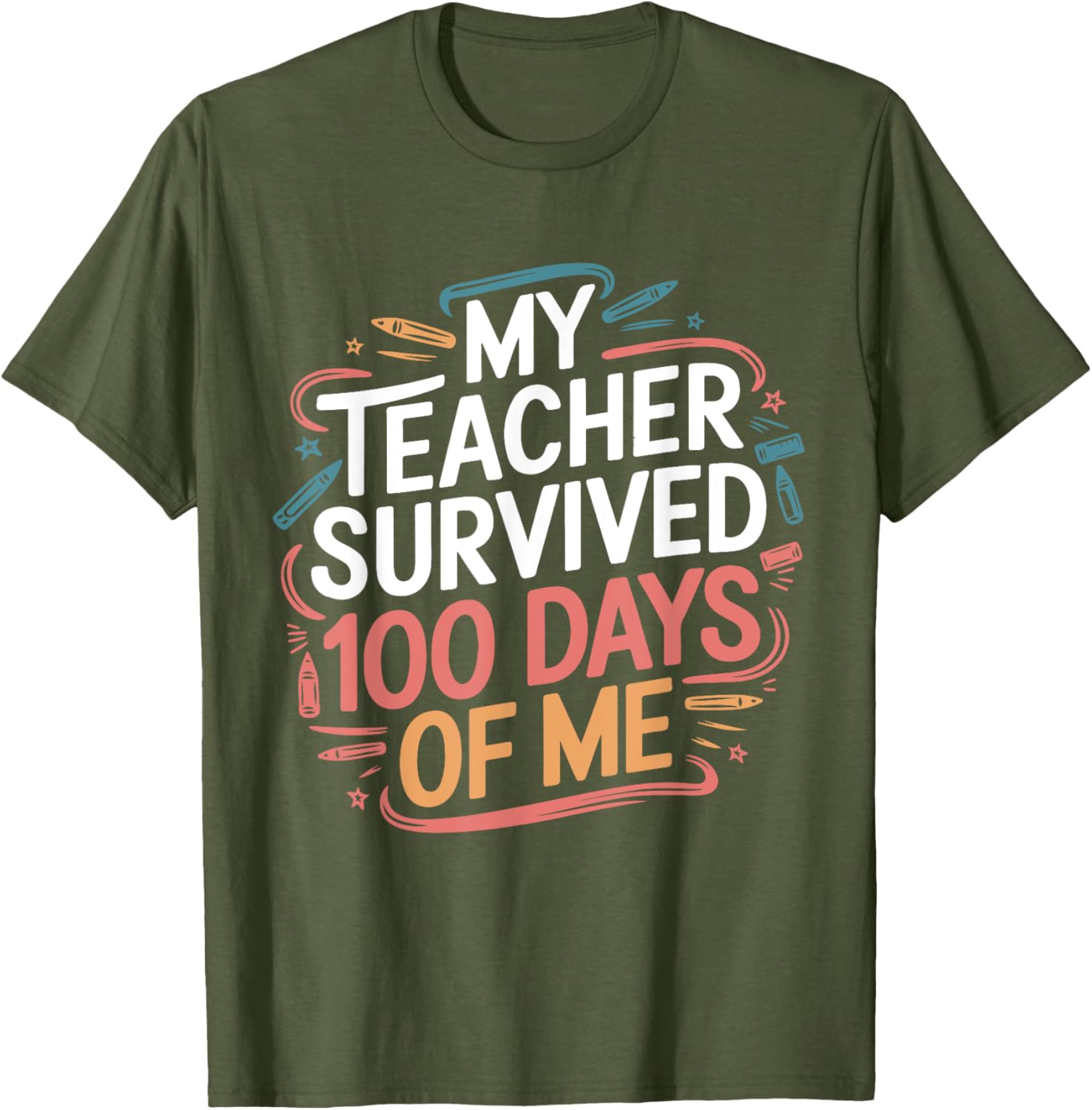 Funny Teacher 100 Days of School T-Shirt Gift for Educators - 17