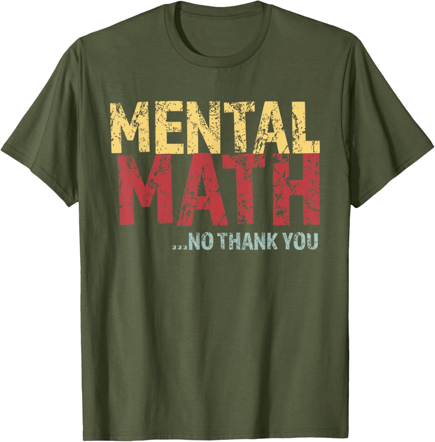 Retro Mental Math No Thank You T-Shirt Funny School Pop Quiz Design - 26