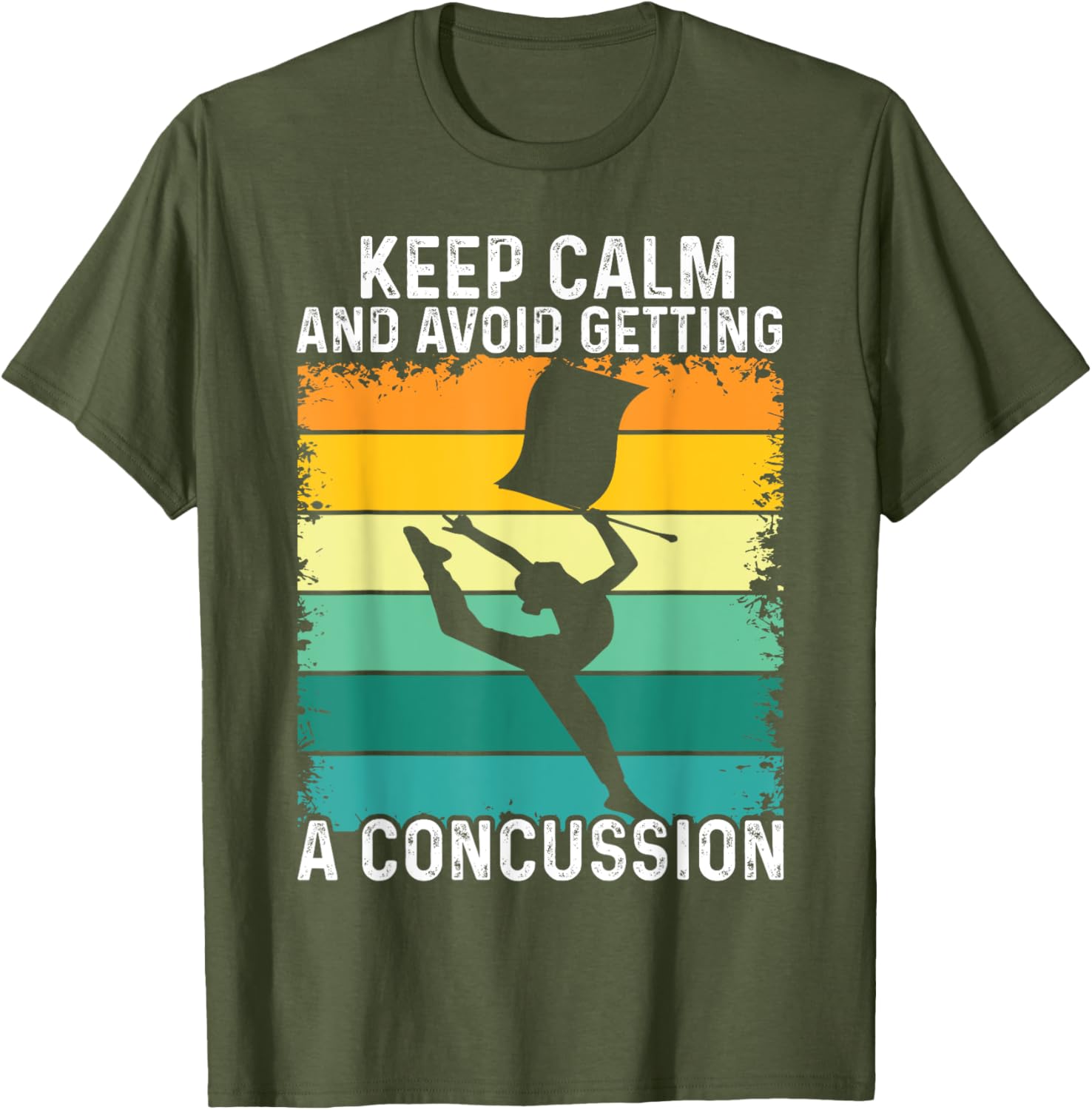 Keep Calm Avoid Concussion Retro Graphic T-Shirt for Sports Enthusiasts - 3