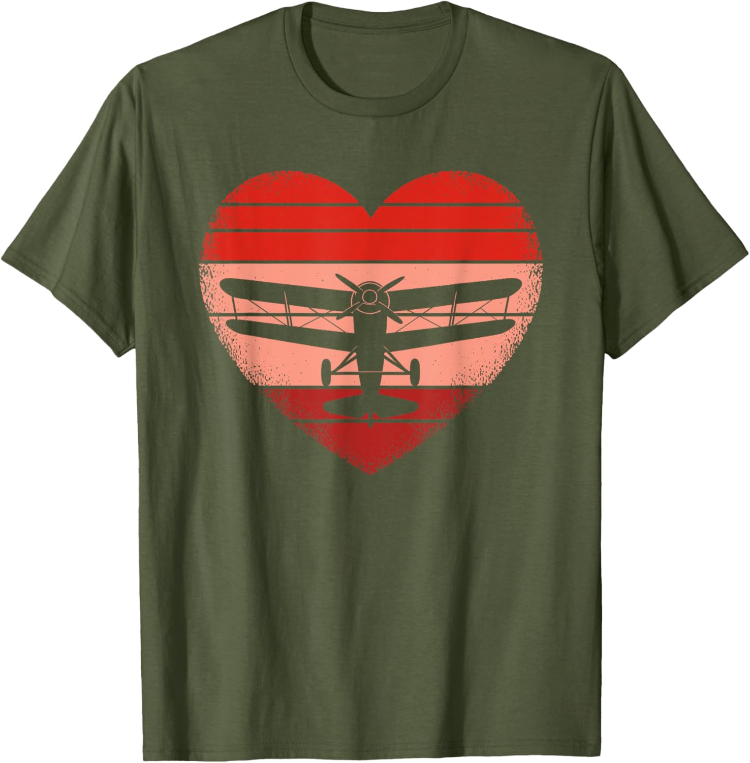 Retro Airplane Heart T-Shirt for Pilots - Cute Valentine Tee for All Ages - 8