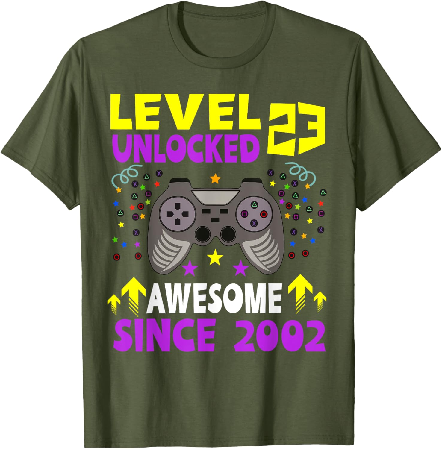 Level 23 Unlocked 23rd Birthday Gaming T-Shirt for Gamers Since 2002 - 5