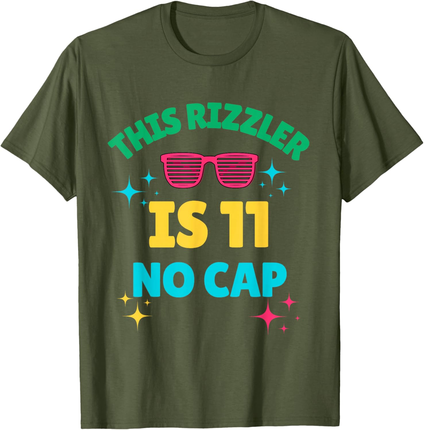 Cool 11th Birthday Rizzler T-Shirt Fun Gift for Boys and Girls - 11