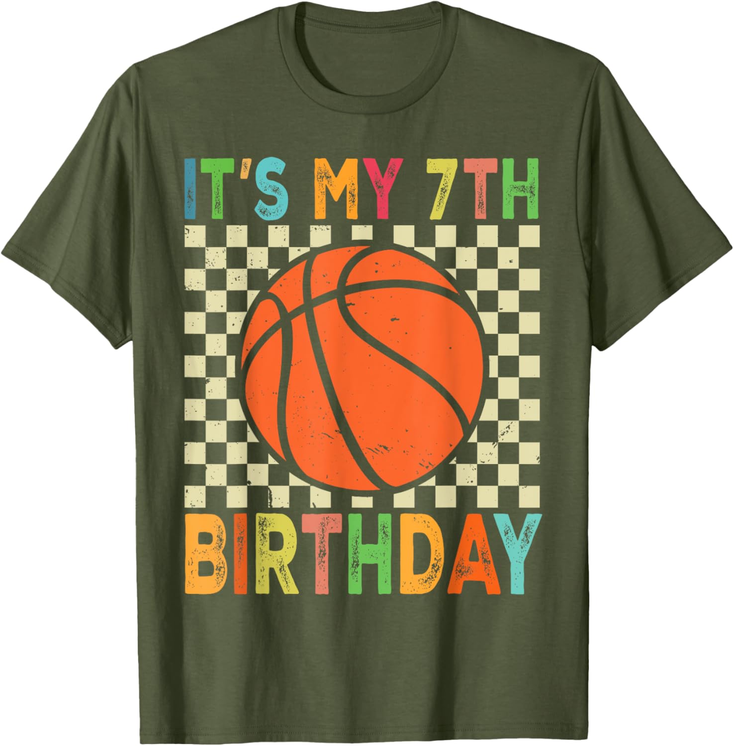 7th Birthday Basketball T-Shirt for Young Players and Fans - 12