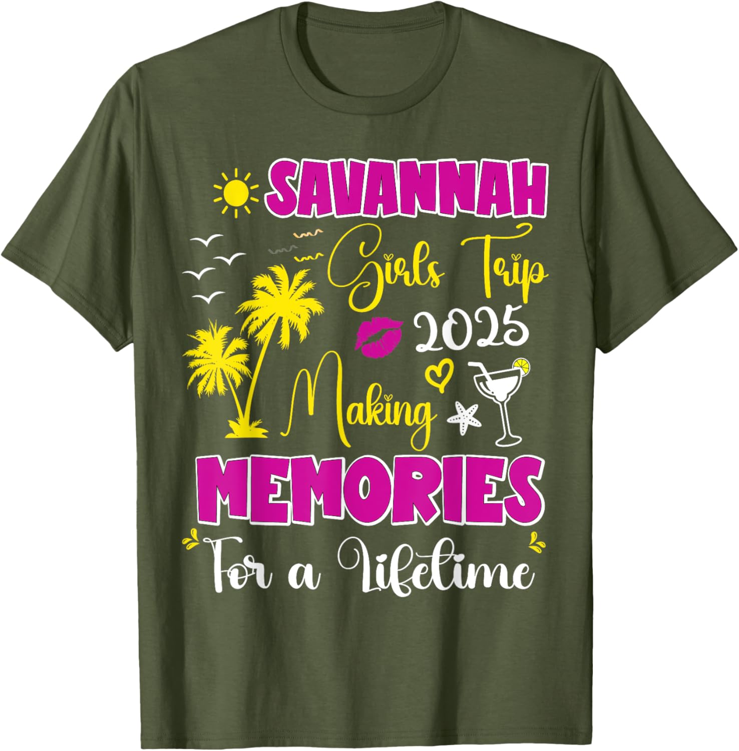 Savannah Girls Trip 2025 Summer Vacation T-Shirt for Women - 5