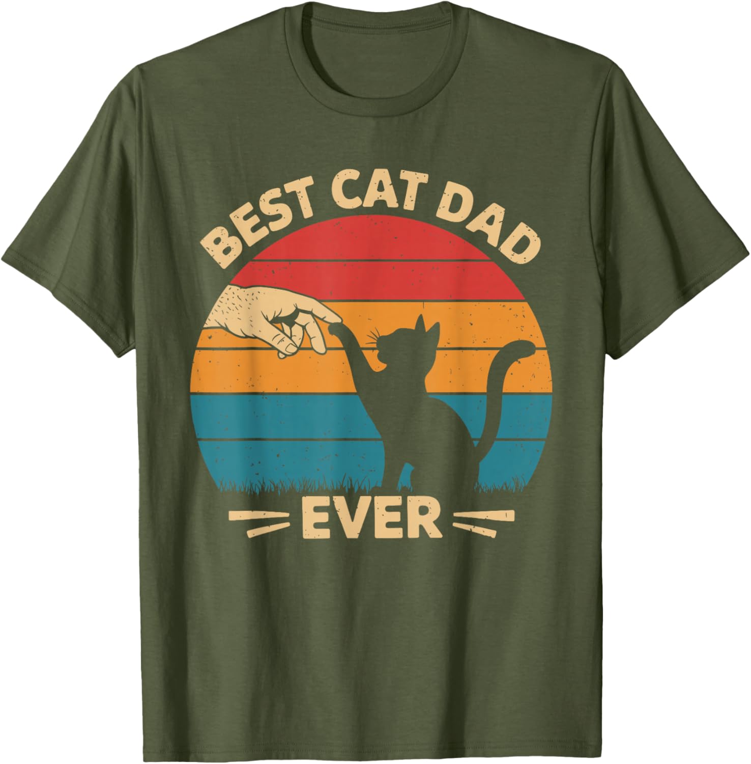 Funny Retro Best Cat Dad Ever T-Shirt for Cat Lovers on Father's Day - 7