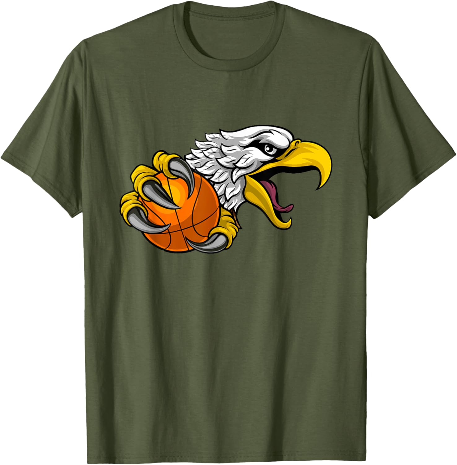 Eagle Hawk Basketball Cartoon Character T-Shirt for Fun Sports Fans - 21