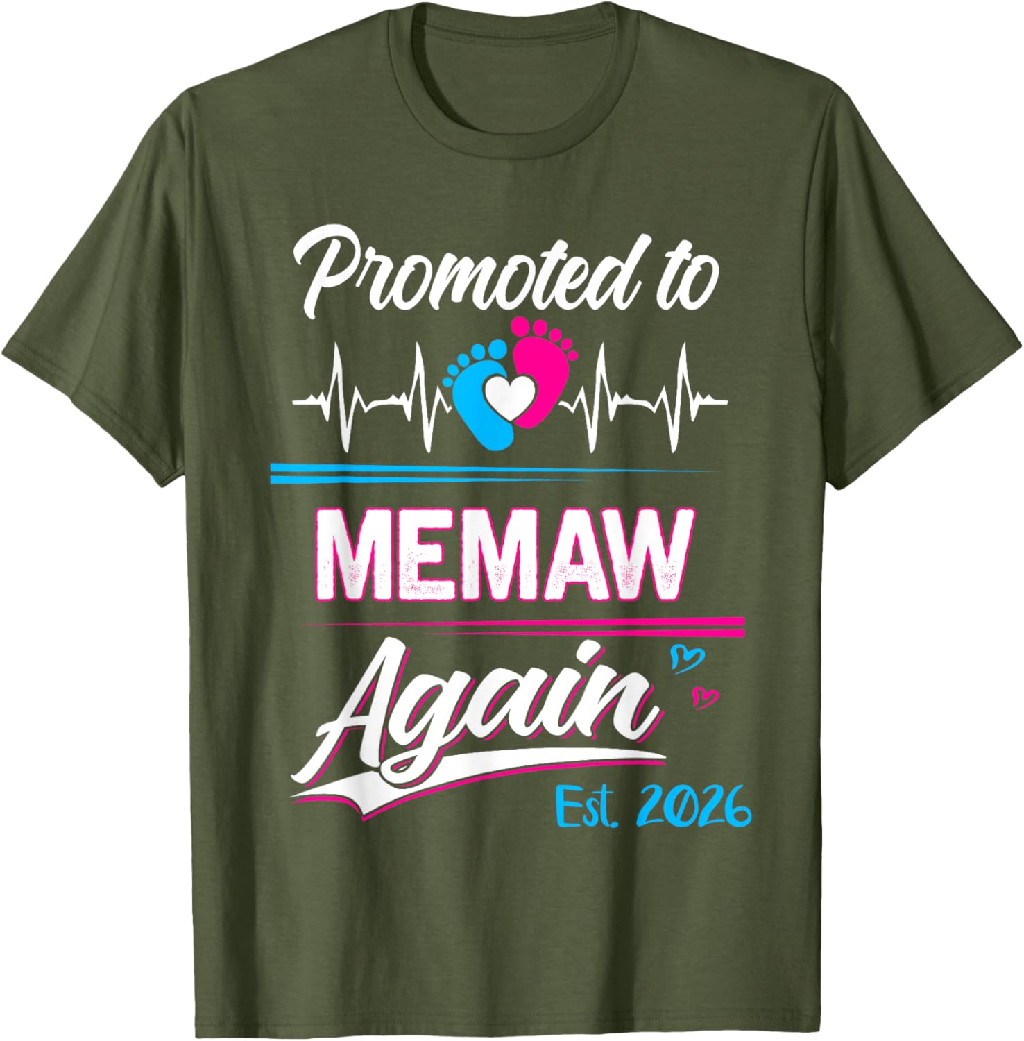 Promoted to Memaw Again 2026 Funny Pregnancy Announcement T-Shirt - 3