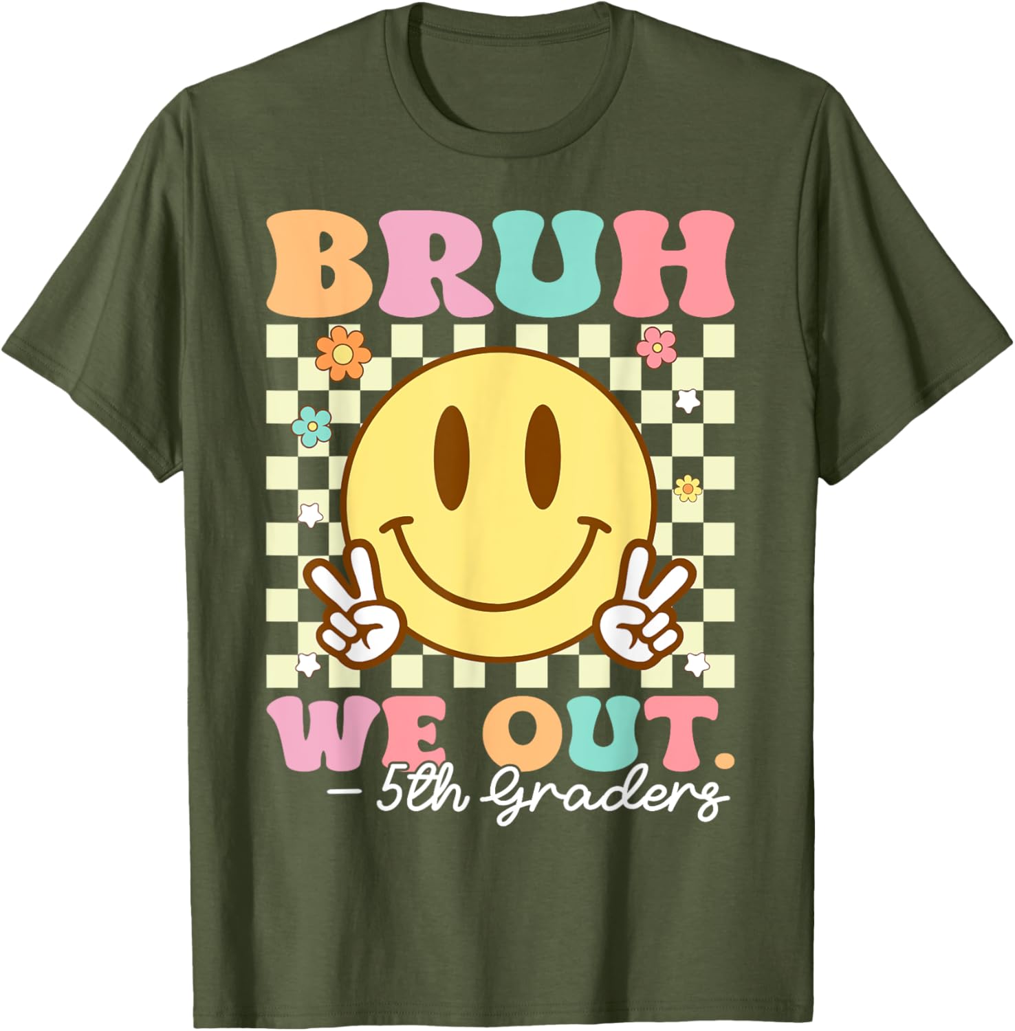 Bruh We Out Class of 2025 5th Grade Graduation T-Shirt for Kids - 18