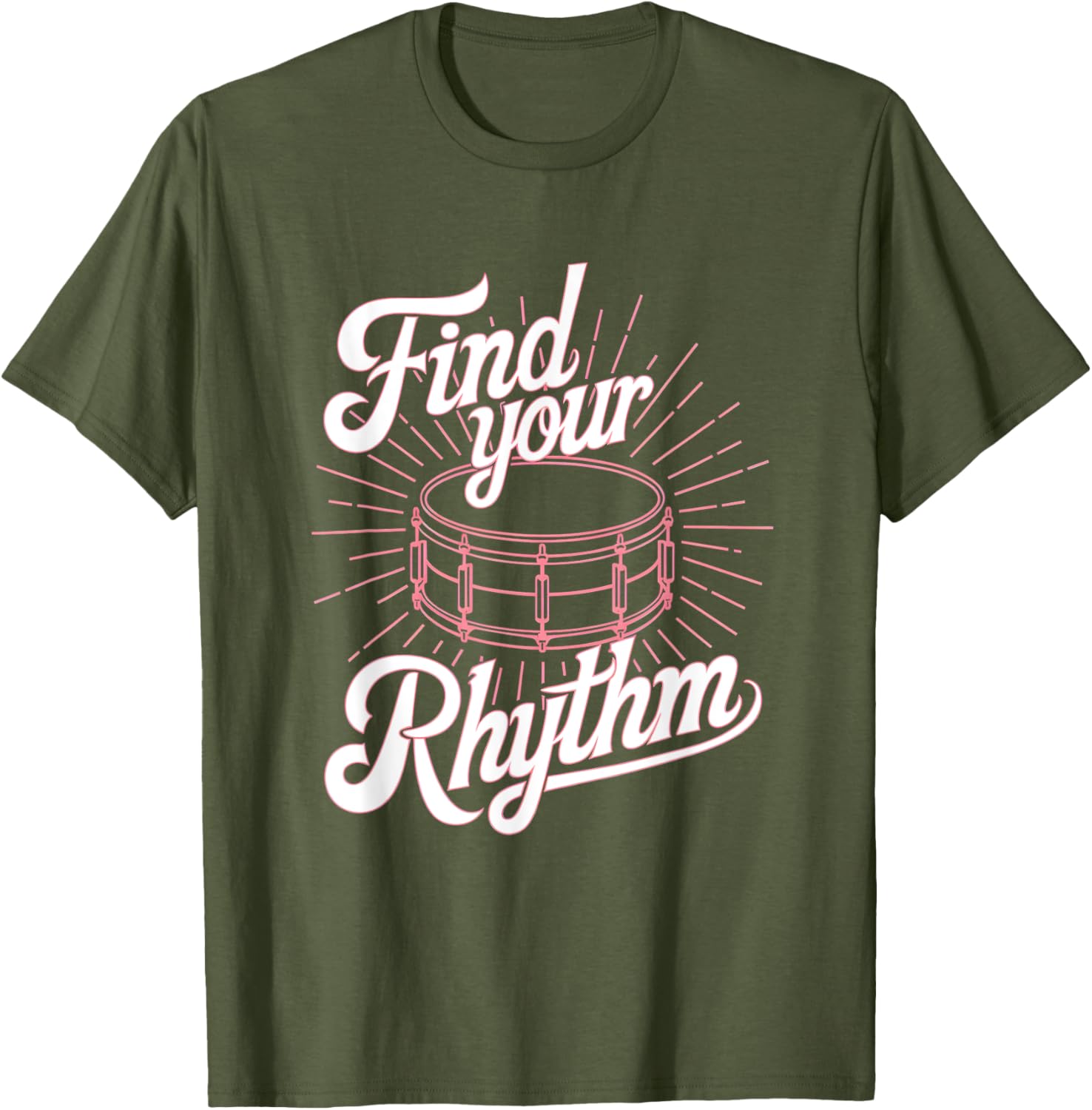 Find Your Rhythm Snare Drum T-Shirt for Musicians and Music Lovers - 12