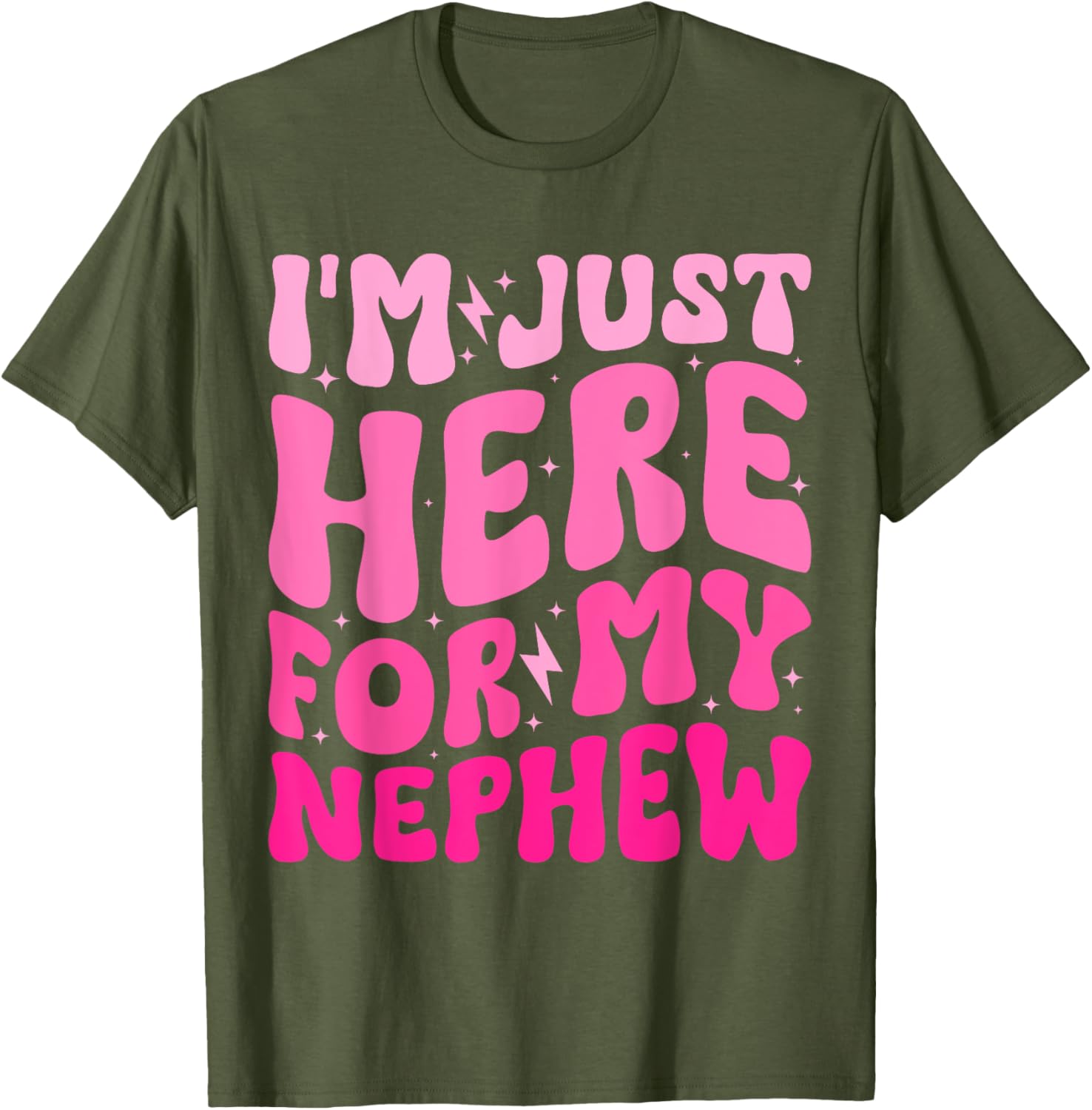 Funny Aunt Life Groovy I'm Just Here For My Nephew T-Shirt - 1