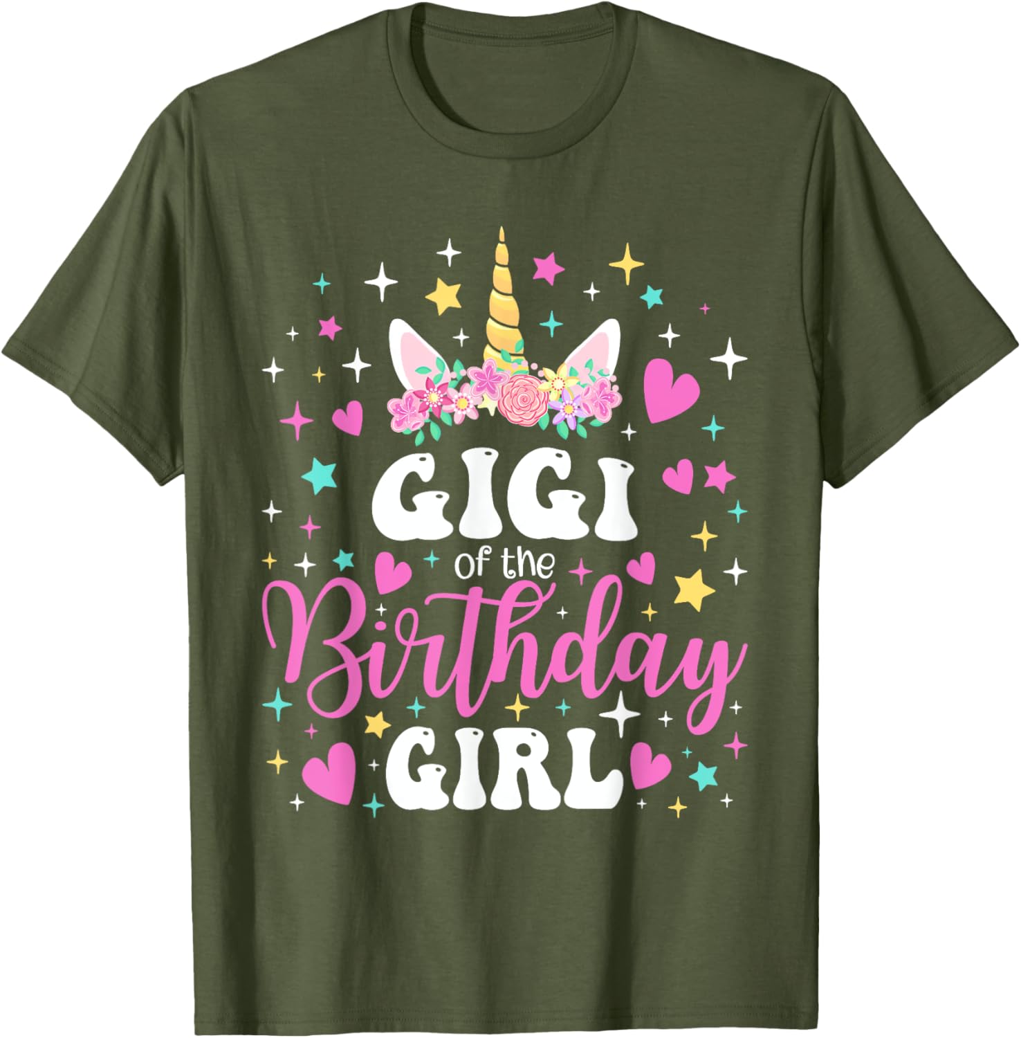Unicorn Gigi Birthday Girl Family Matching Party Tee for Kids and Adults - 13