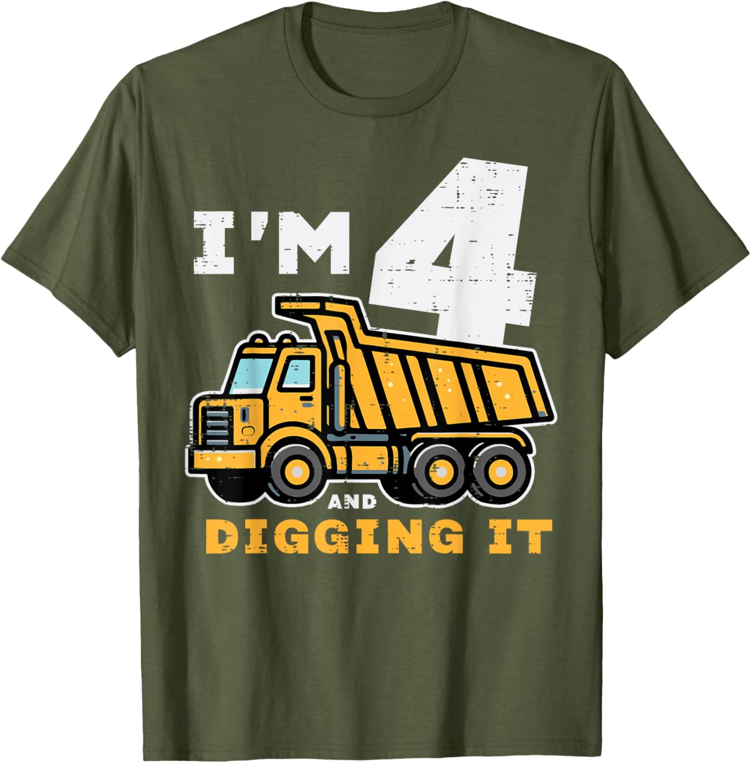 Cute 4th Birthday Dump Truck T-Shirt for Kids - Digging It Design - 4