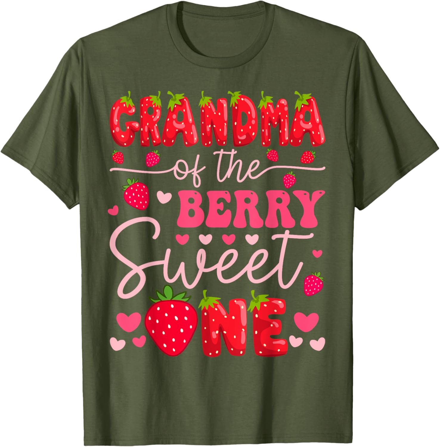 Grandma Of The Berry Sweet One Strawberry 1st Birthday Girl T-Shirt - 2