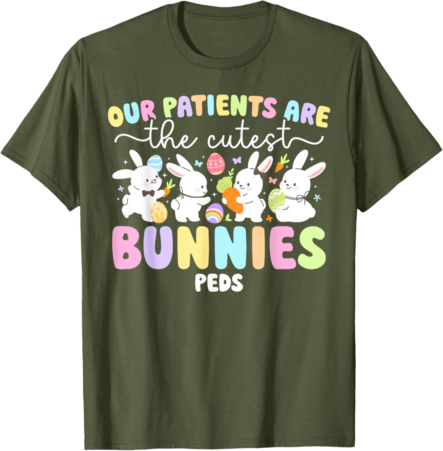 Cute Peds Easter Bunny Pediatric Nurse T-Shirt for Nurse Appreciation Day - 17