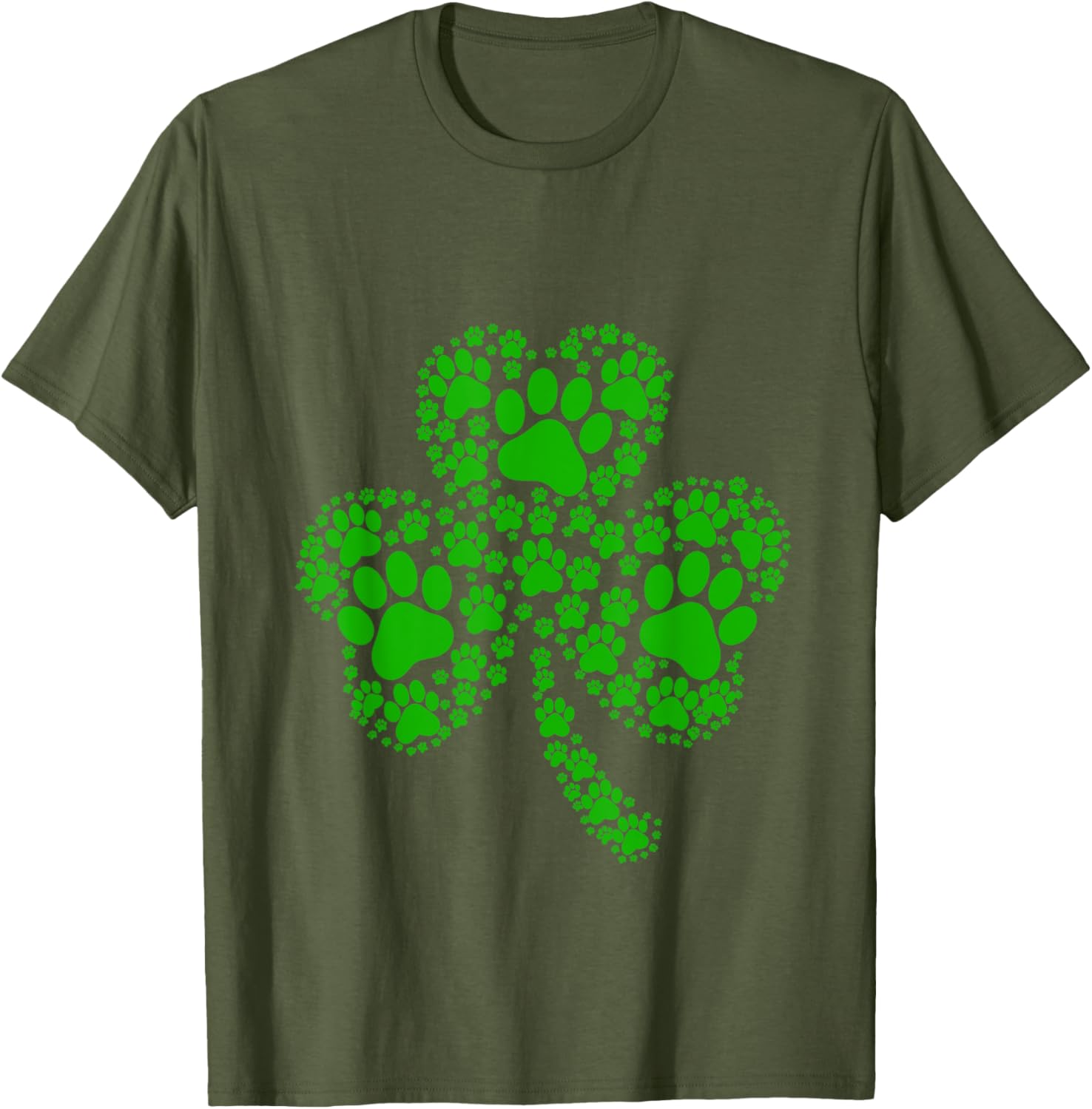 Irish Dog Lover T-Shirt with Shamrock and Paw Print for St Patricks Day - 12