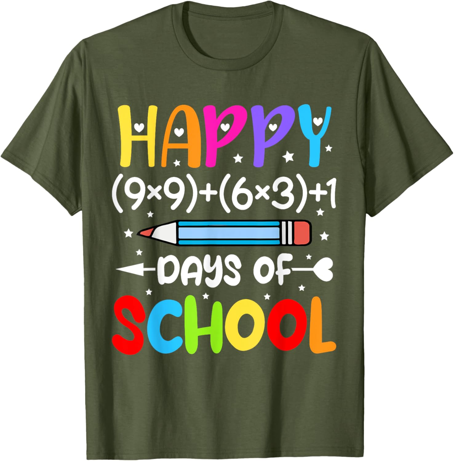 Happy 100th Day of School T-Shirt for Kids Fun Math Teacher Gift - 3