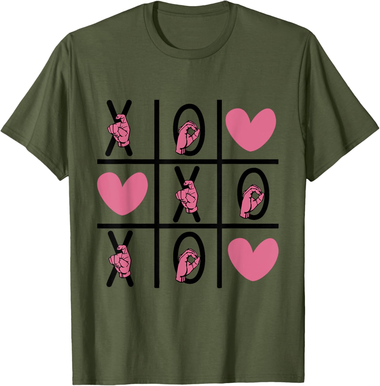 ASL Love Hand Sign Valentine's Day T-Shirt for Deaf Community XOXO - 23
