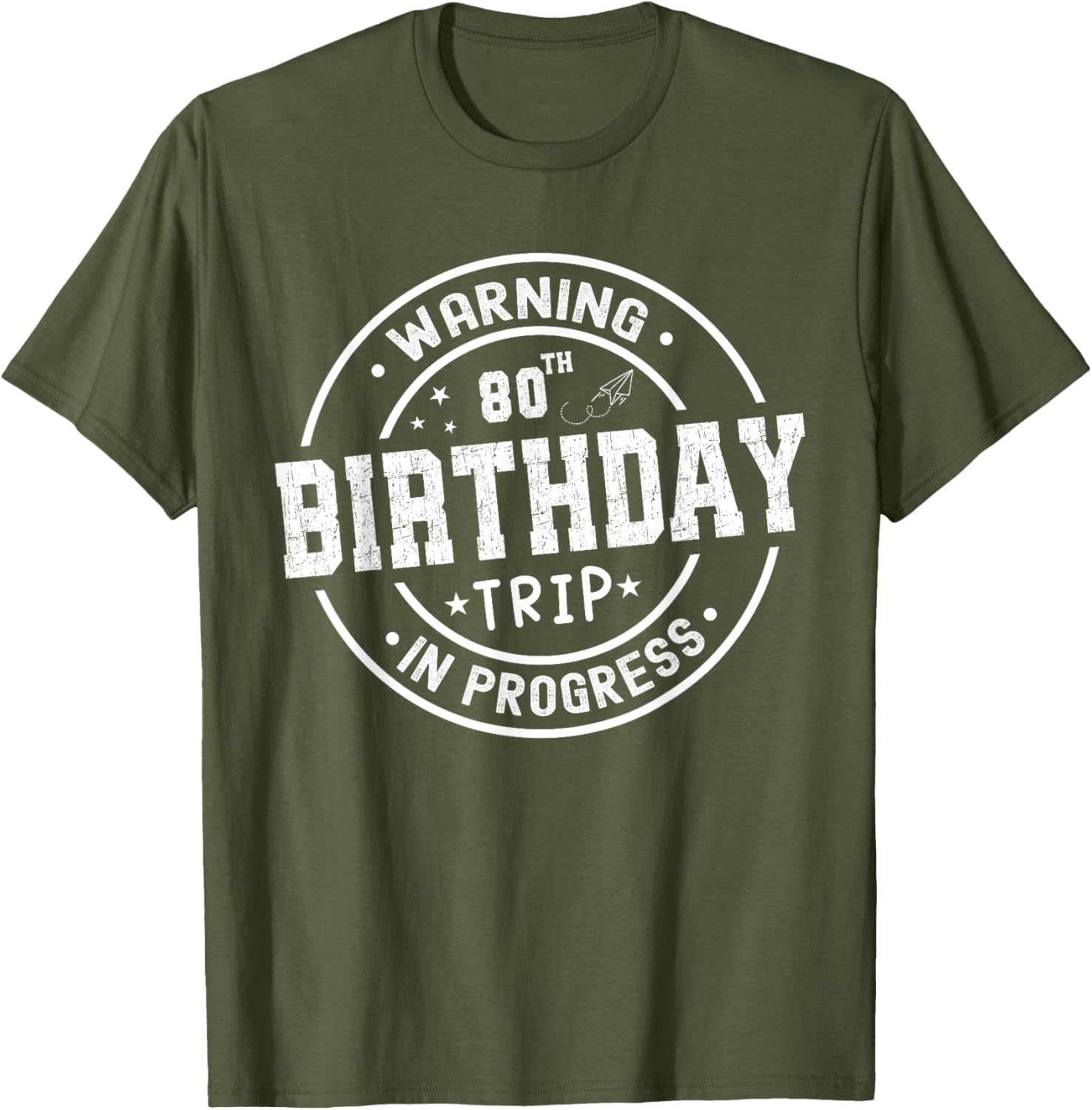 Funny 80th Birthday Trip In Progress T-Shirt for Celebrating Milestones - 9