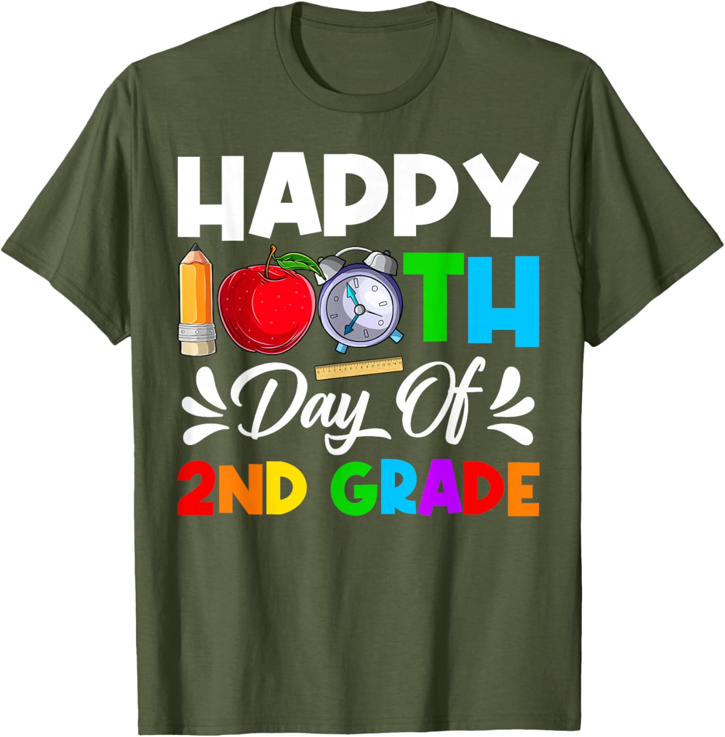 Happy 100th Day 2nd Grade T-Shirt for Boys and Girls, 100 Days Smarter - 20