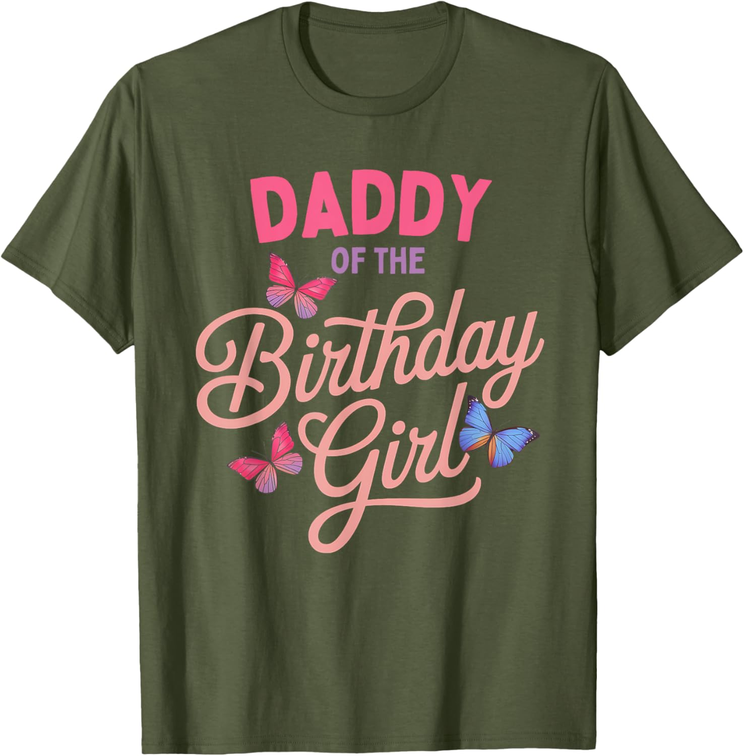 Daddy of the Birthday Girl Butterfly Family Matching T-Shirt - 7
