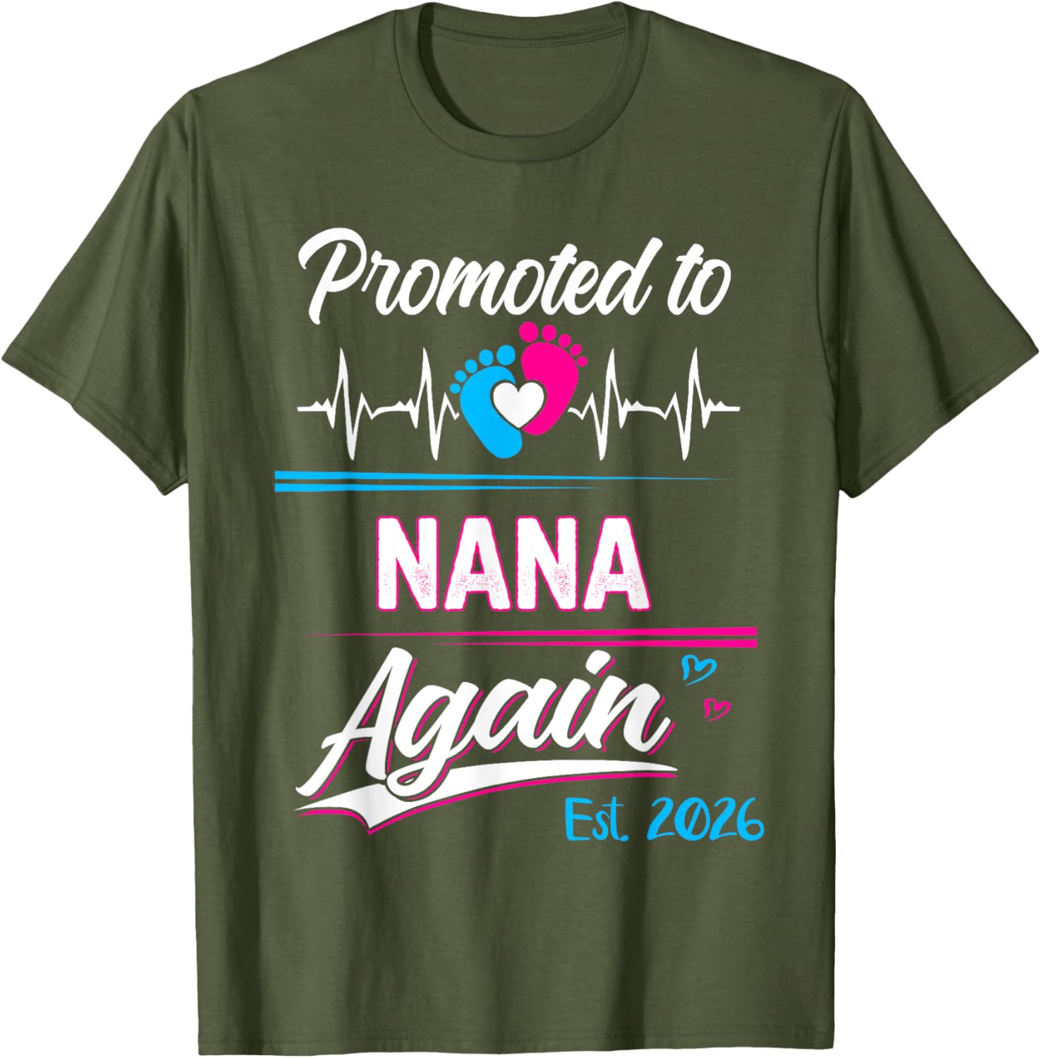 Promoted to Nana Again 2026 Pregnancy Announcement T-Shirt Gift - 11