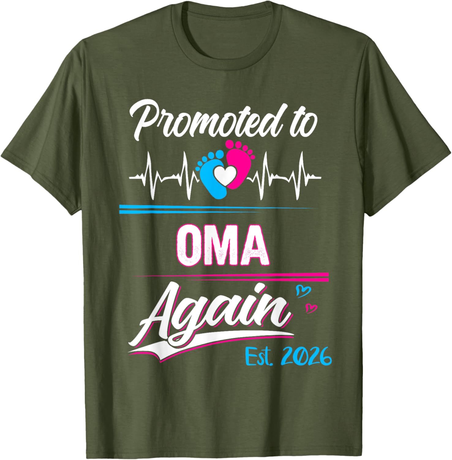Promoted to Oma Again 2026 Cute Pregnancy Announcement T-Shirt - 6