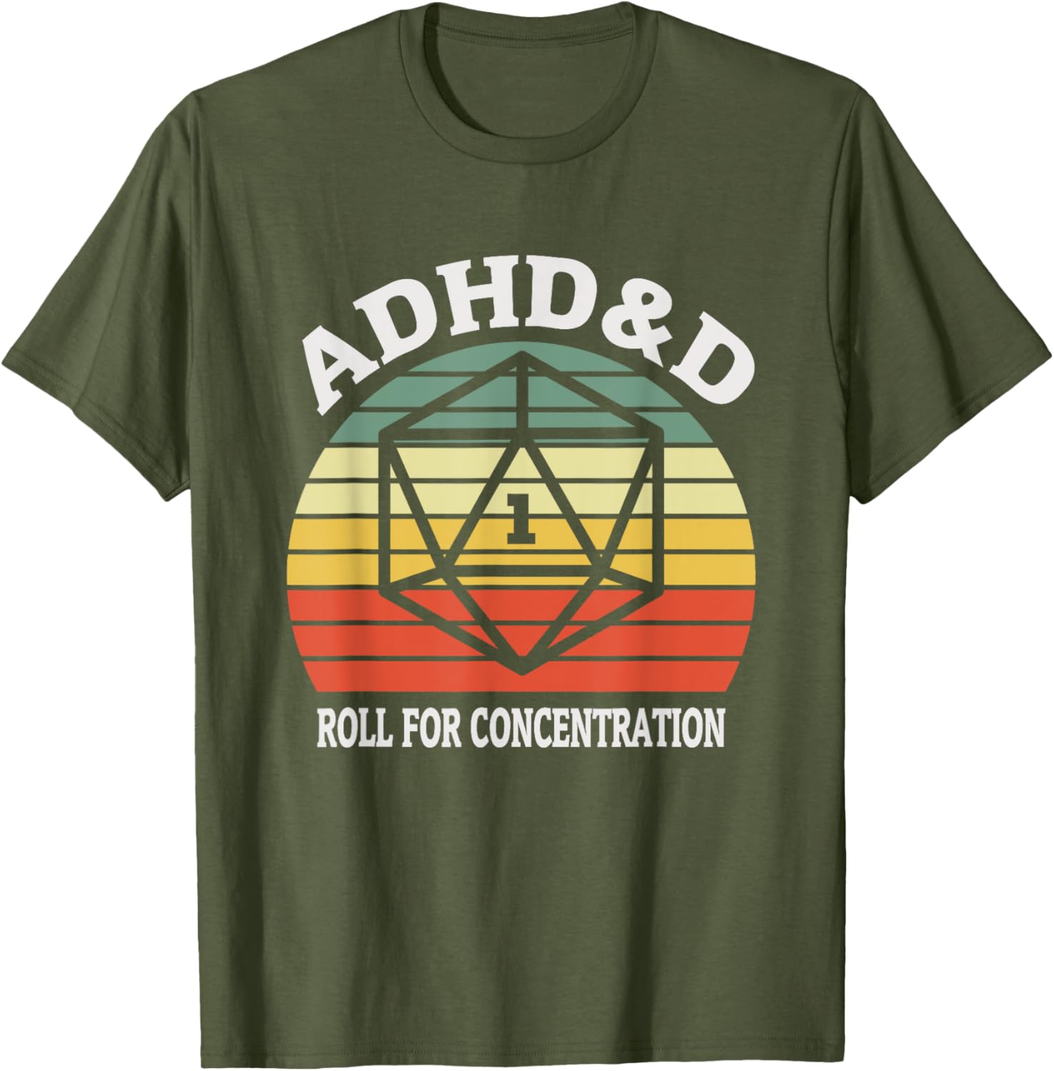 Funny ADHD&D Roll For Concentration Gamer T-Shirt for Tabletop Enthusiasts - 9