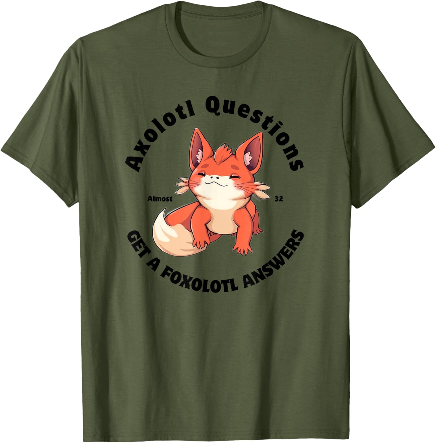 Cute Axolotl Questions Get A Foxolotl Answers T-Shirt for Animal Lovers - 1