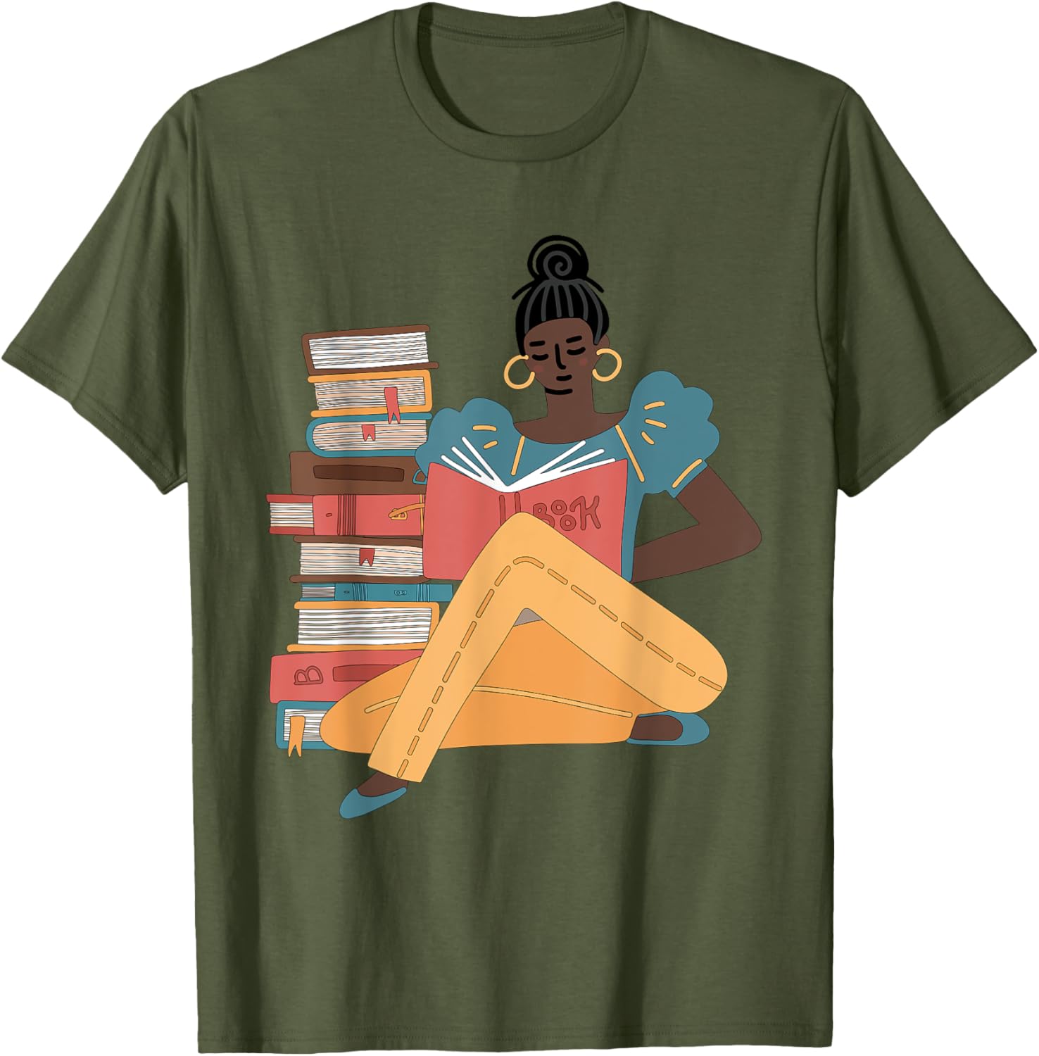 Black Brown Girls Read Books T-Shirt for Bookish Afro American Librarians - 4