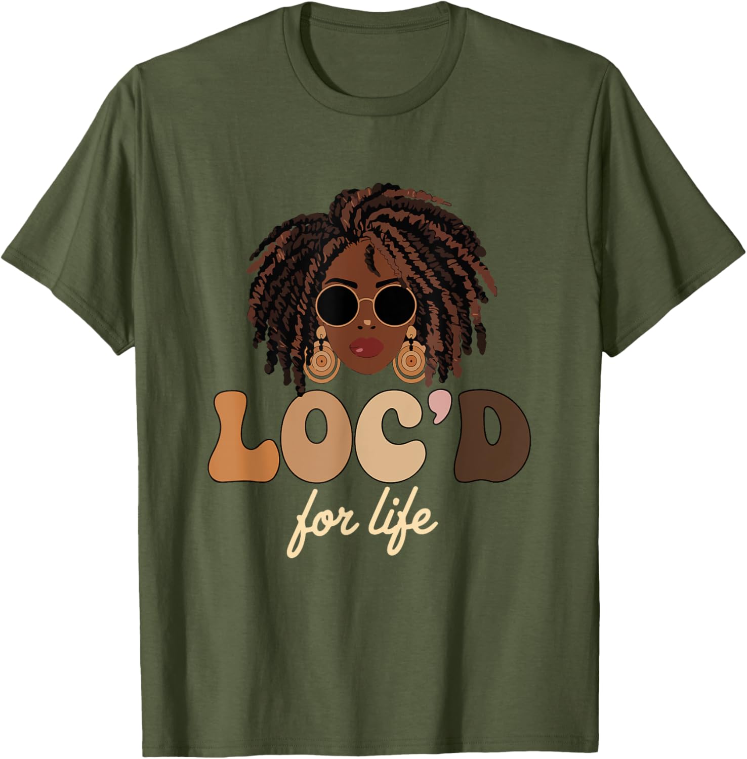 Loc'd For Life Afro Locs Dreadlocks T-Shirt for Melanin Queens - 5