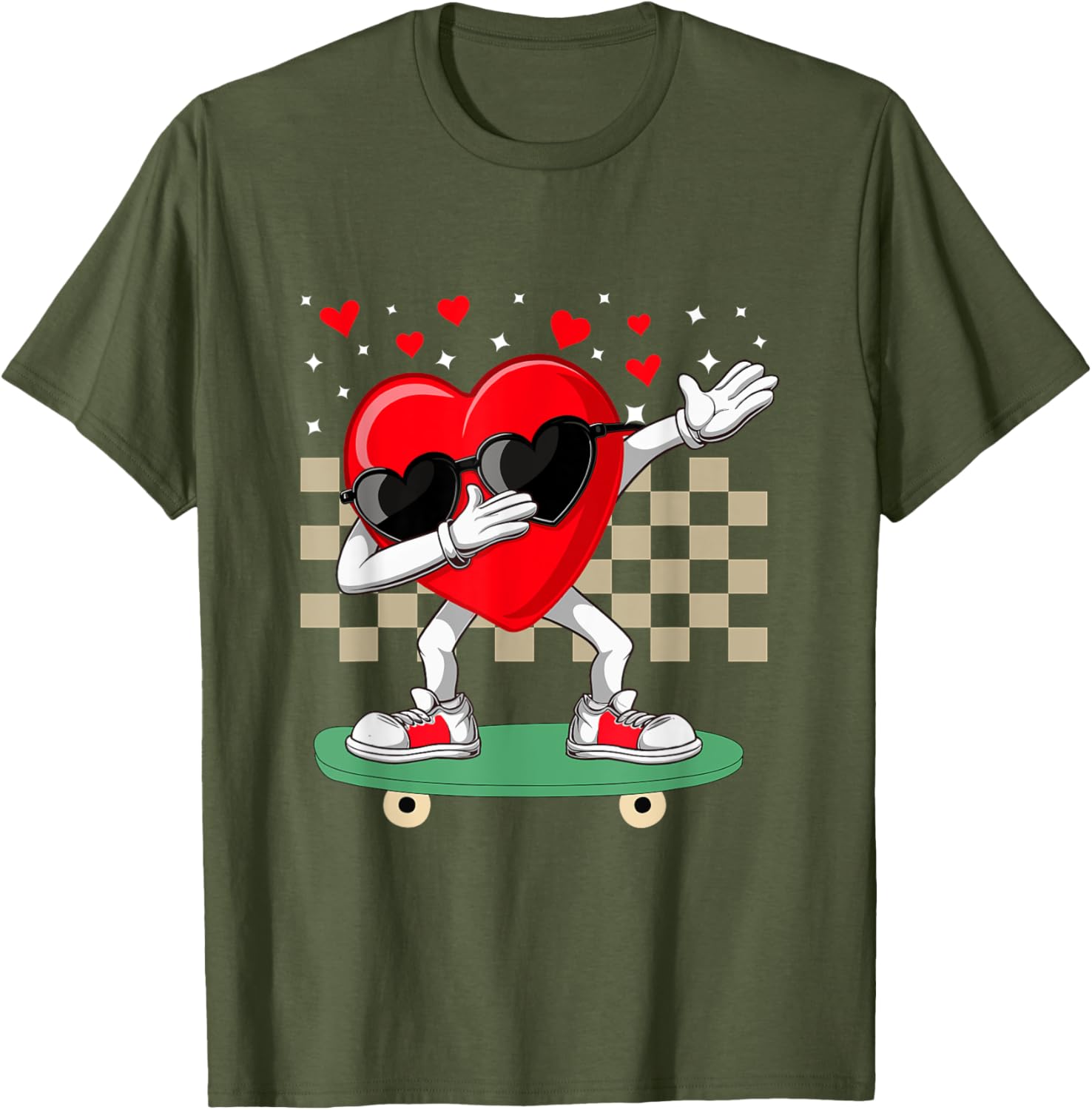 Dabbing Heart Skateboarding Dab Dance T-Shirt for Valentine's Day Fun - 7
