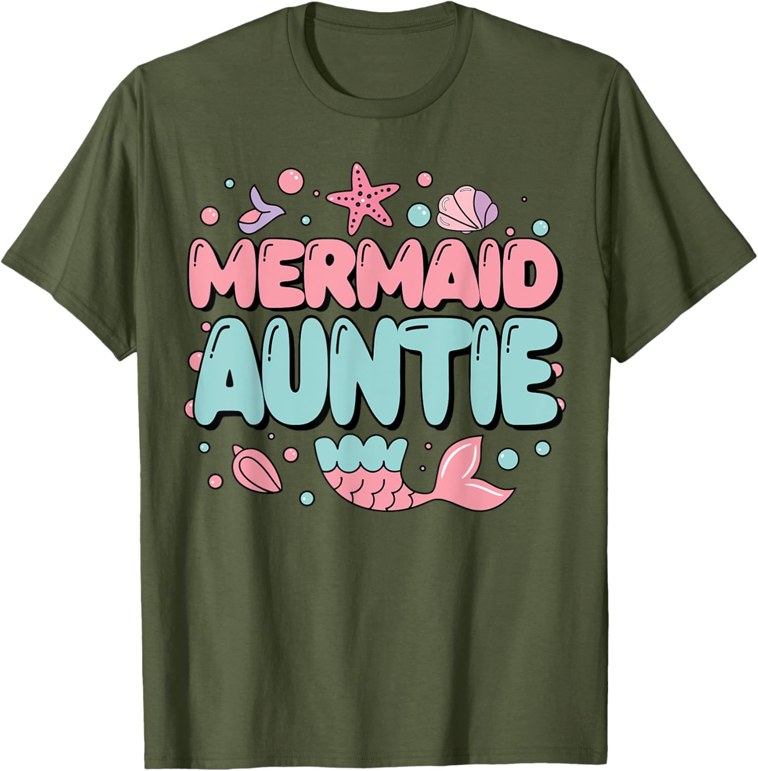 Auntie of The Birthday Mermaid Family Matching Party T-Shirt for Fun Celebrations - 9