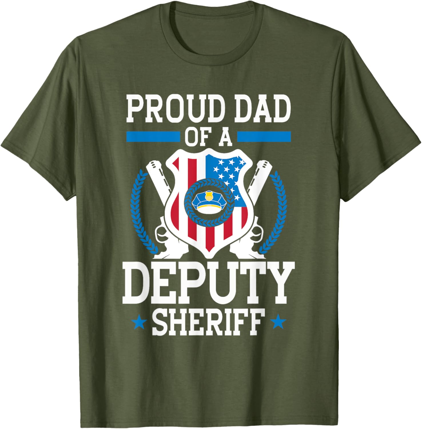 Proud Dad of a Deputy Sheriff Funny Gift T-Shirt for Law Enforcement Fans - 6