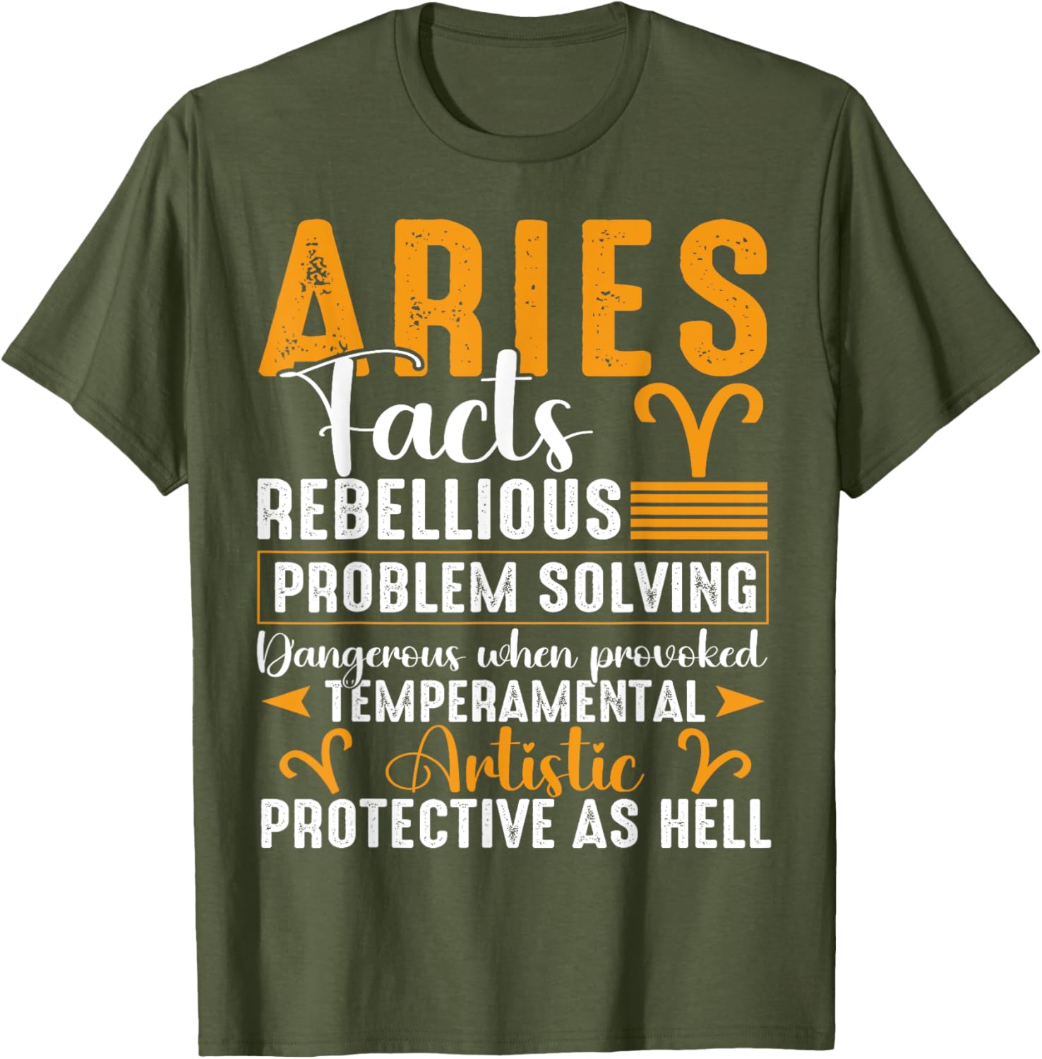 Aries Zodiac Facts T-Shirt for March April Birthdays - Fun Astrology Style - 1