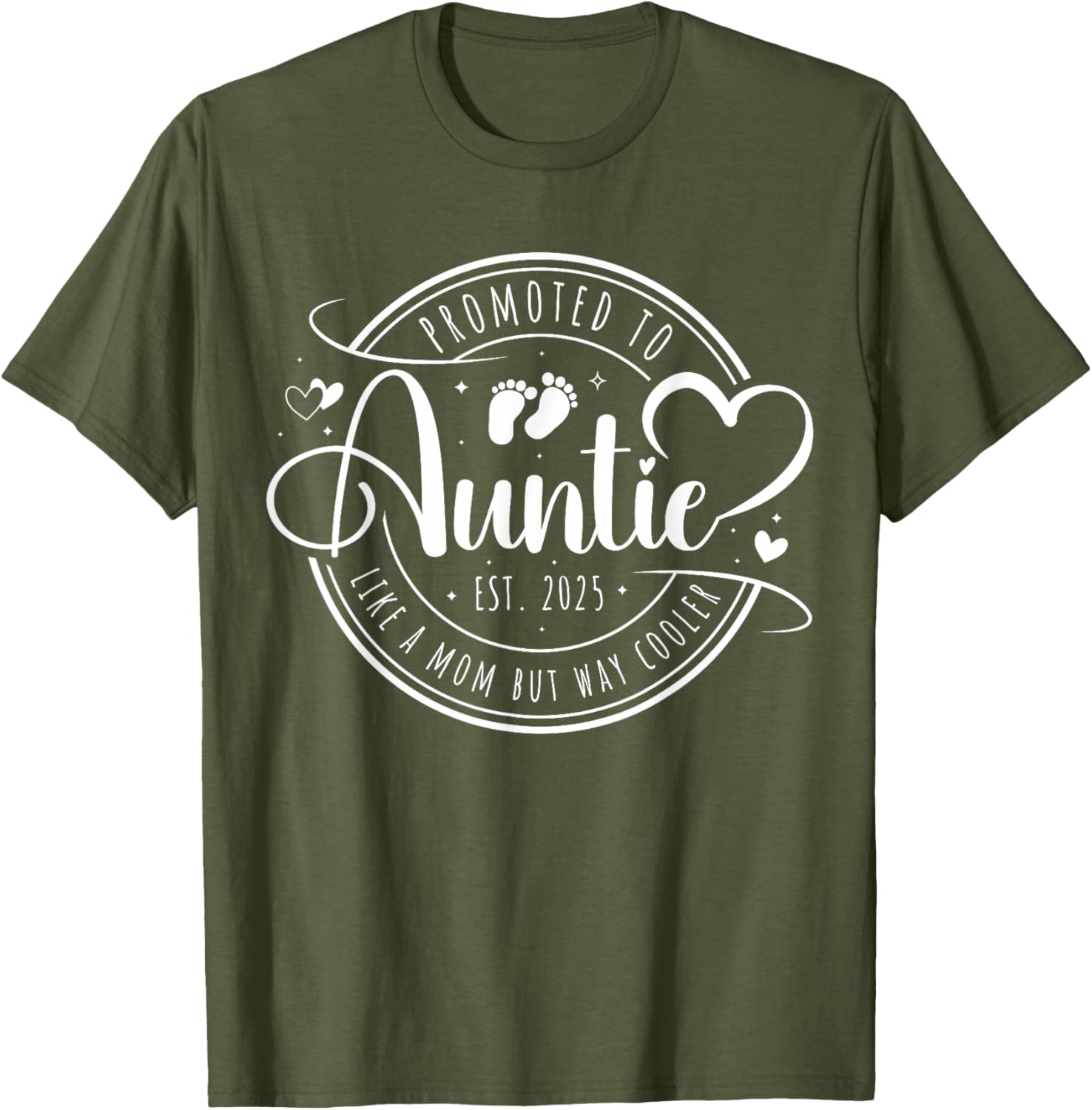 Promoted to Auntie Est 2025 Cute Mother's Day T-Shirt Gift Idea - 14
