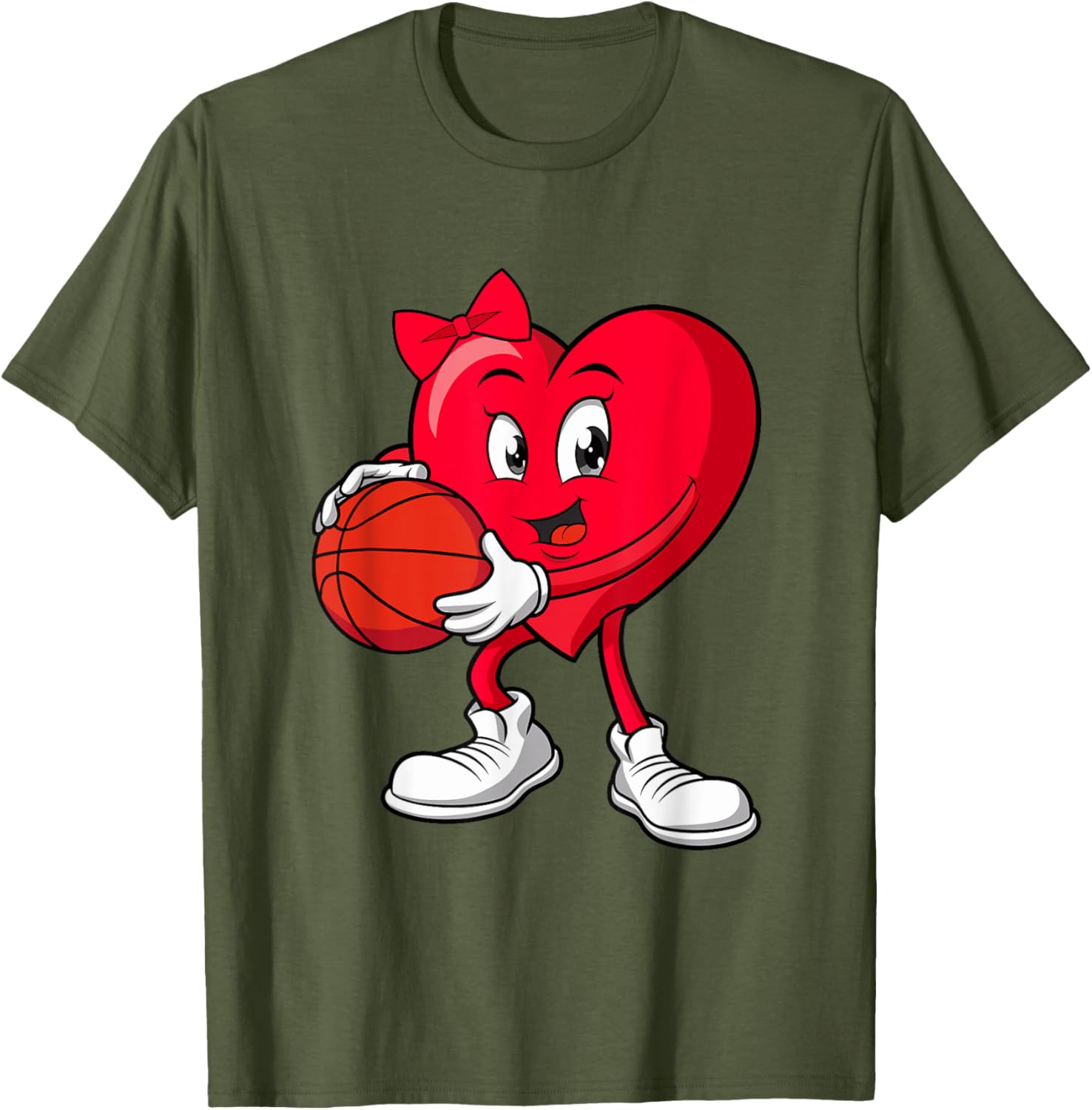 Cute Red Heart Basketball T-Shirt for Girls Perfect for Valentine's Day - 14