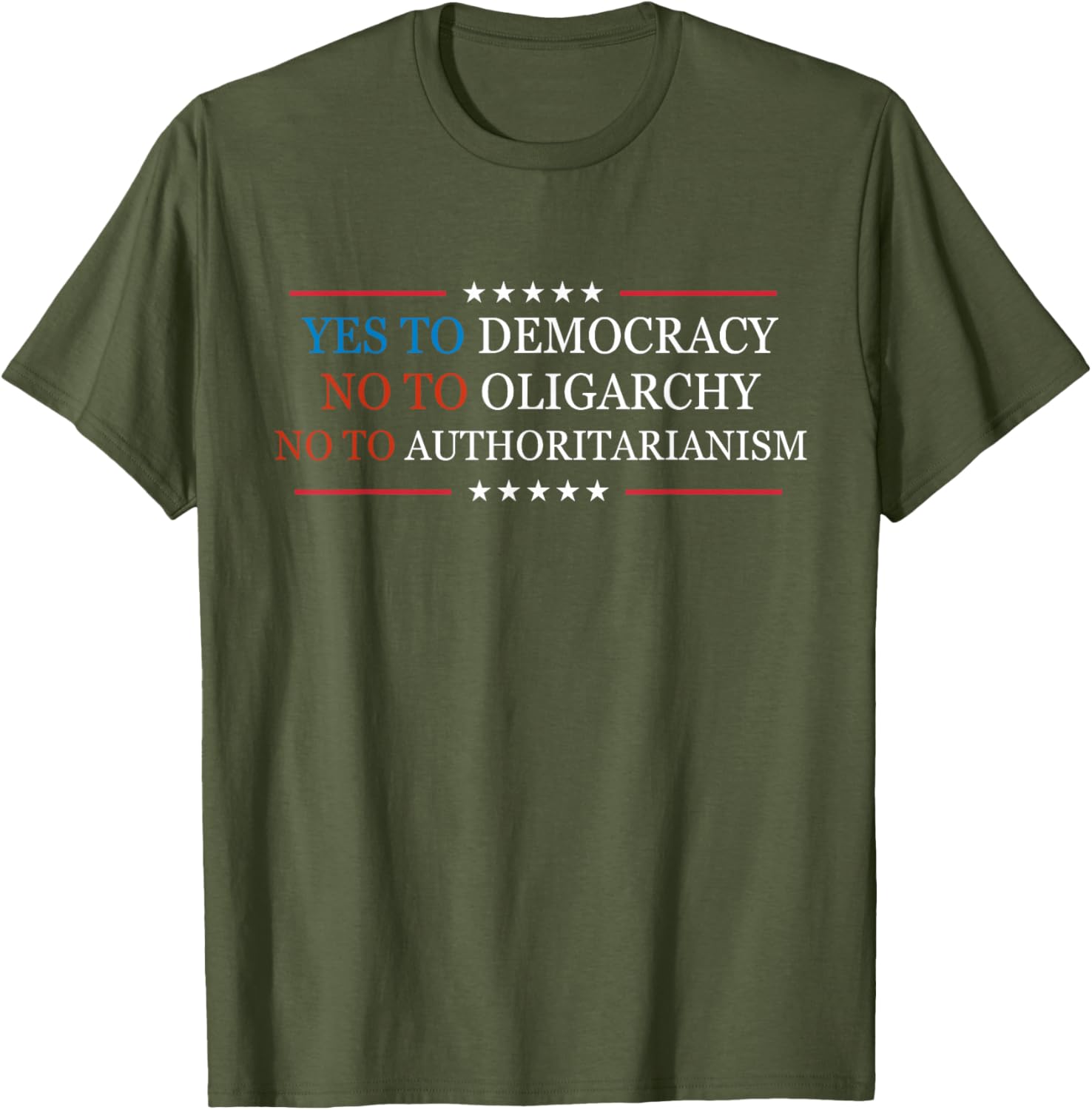 Yes To Democracy No To Oligarchy Bernie Sanders Quote T-Shirt for Activists - 21
