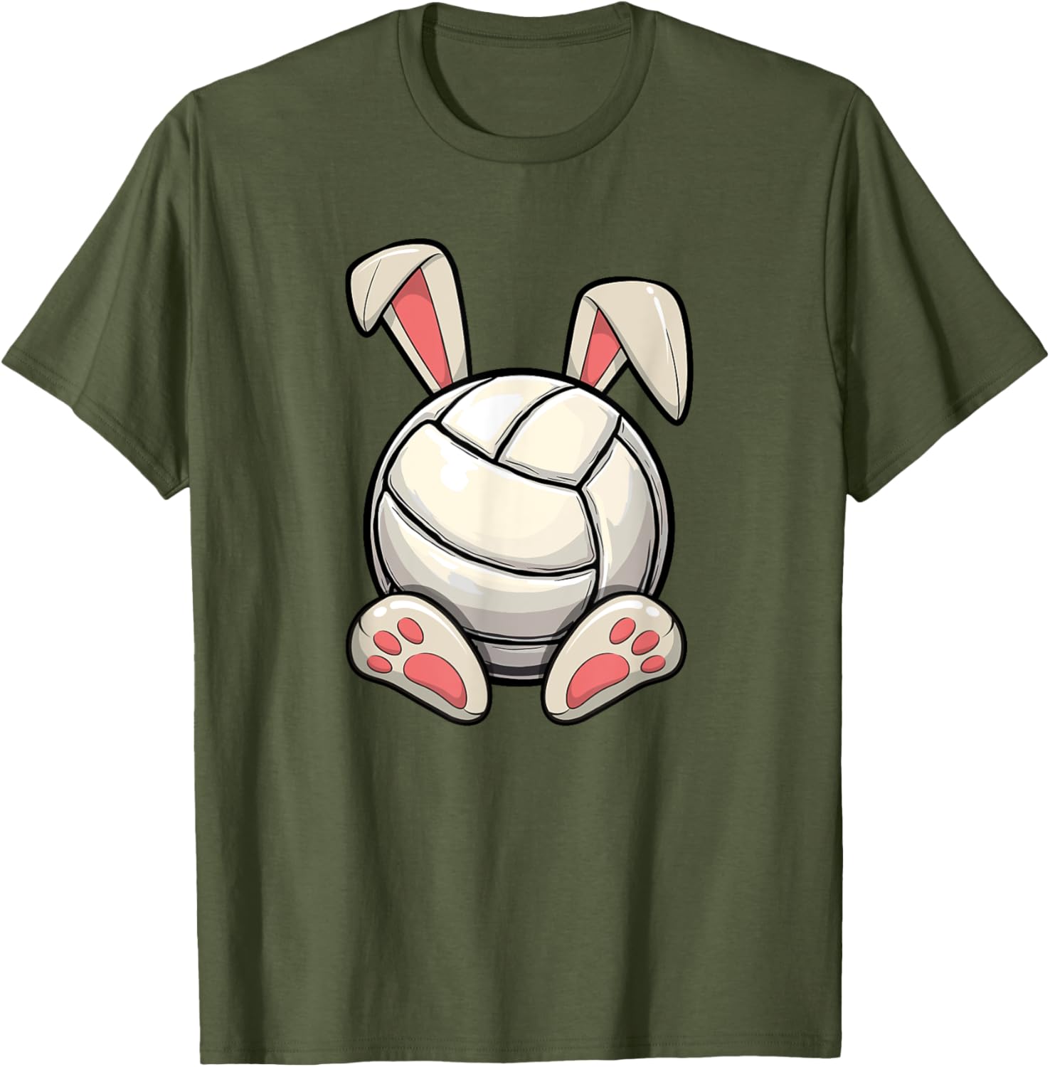 Easter Volleyball Bunny Ears T-Shirt for Kids' Egg Hunt Fun - 1