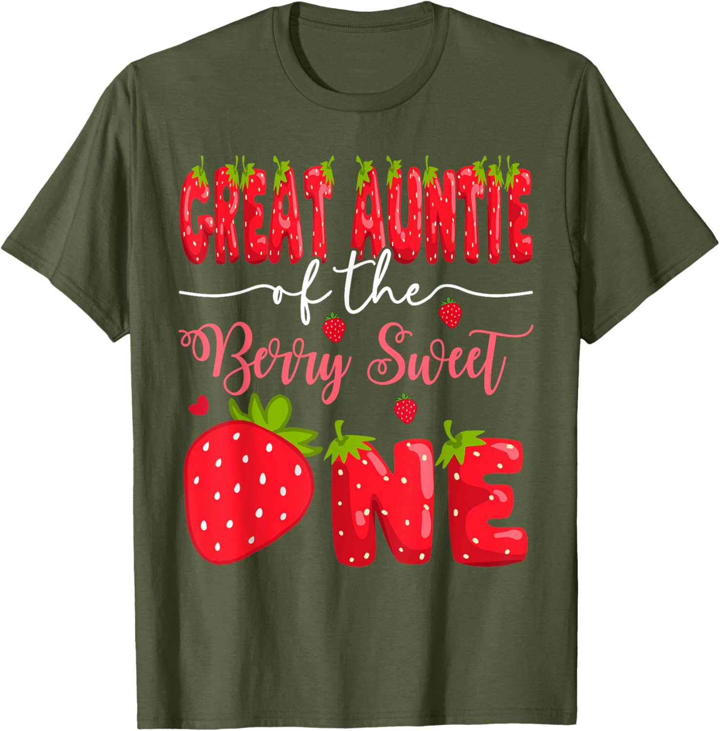 Great Auntie of the Berry Sweet One First Birthday Strawberry T-Shirt - 4