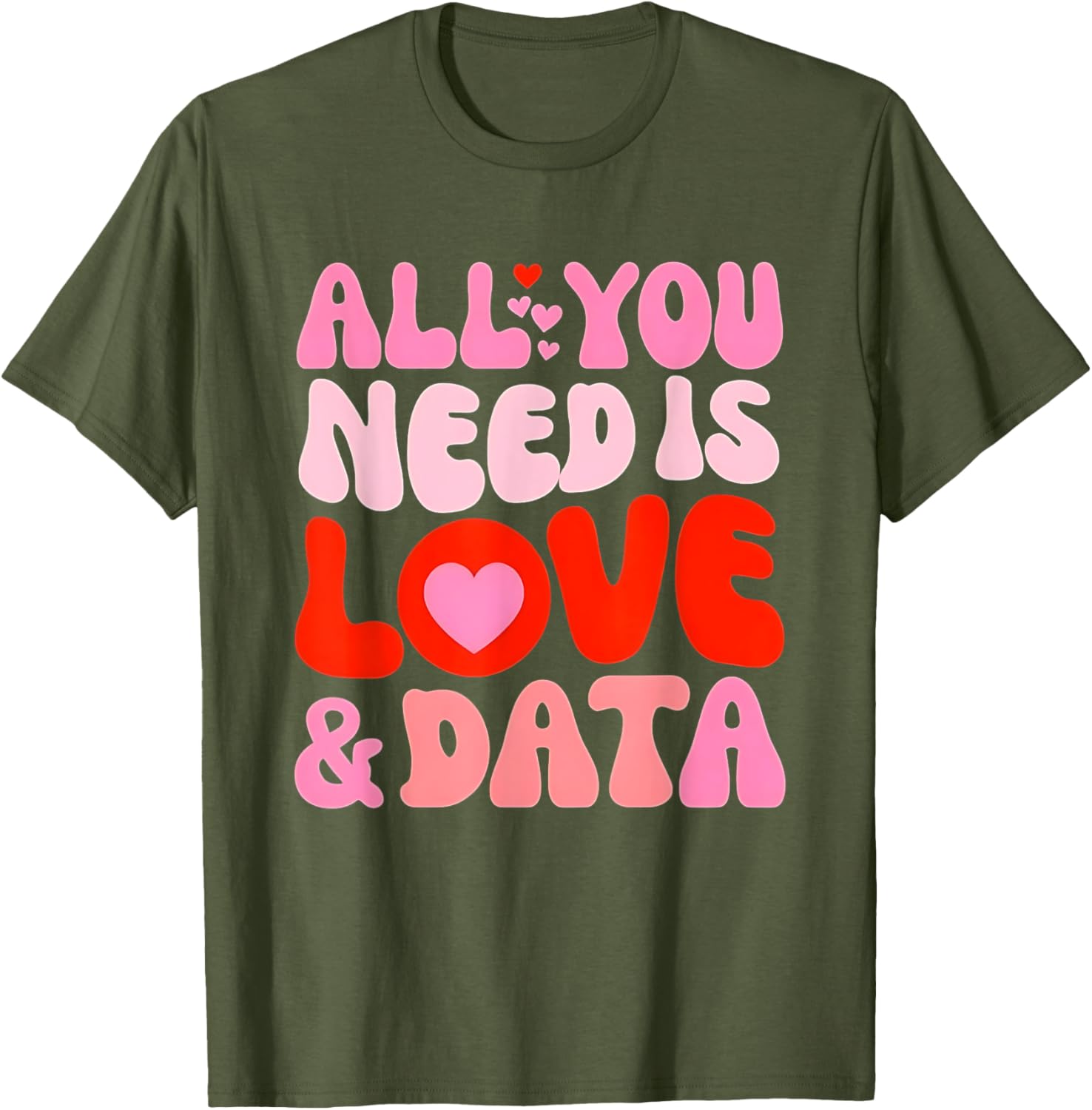 Retro Love and Data Teacher Valentine's Day T-Shirt for Educators - 28