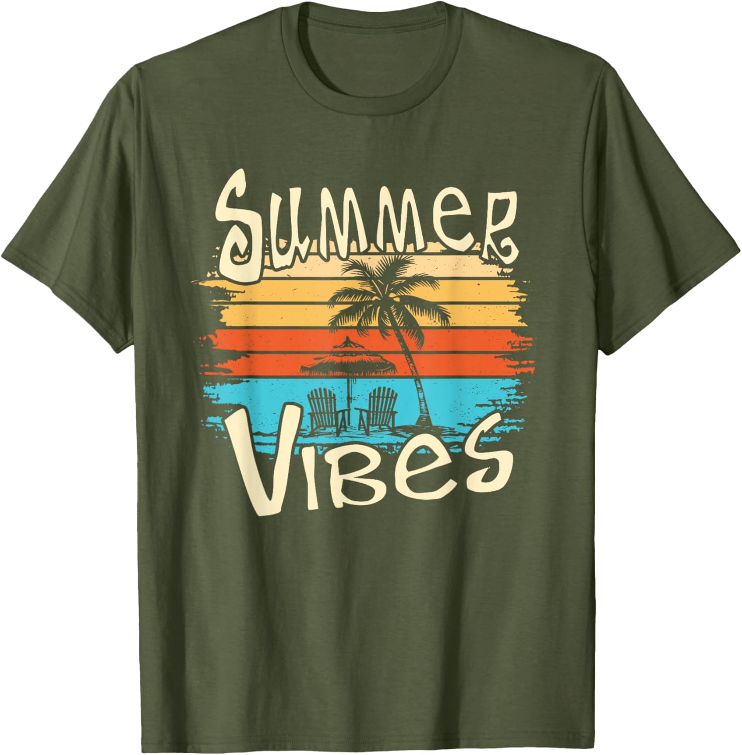 Summer Vibes Retro Palm Tree T-Shirt Perfect for Fun Sunshine Days - 16