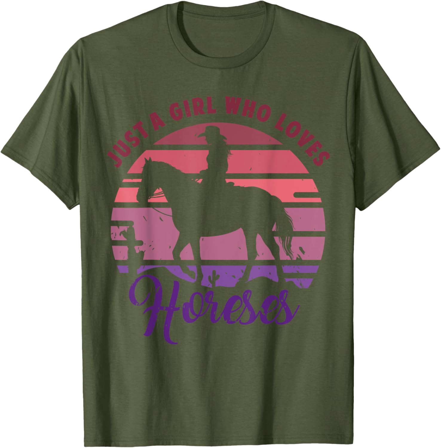 Just A Girl Who Loves Horses T-Shirt for Girls Who Love Horseback Riding - 8