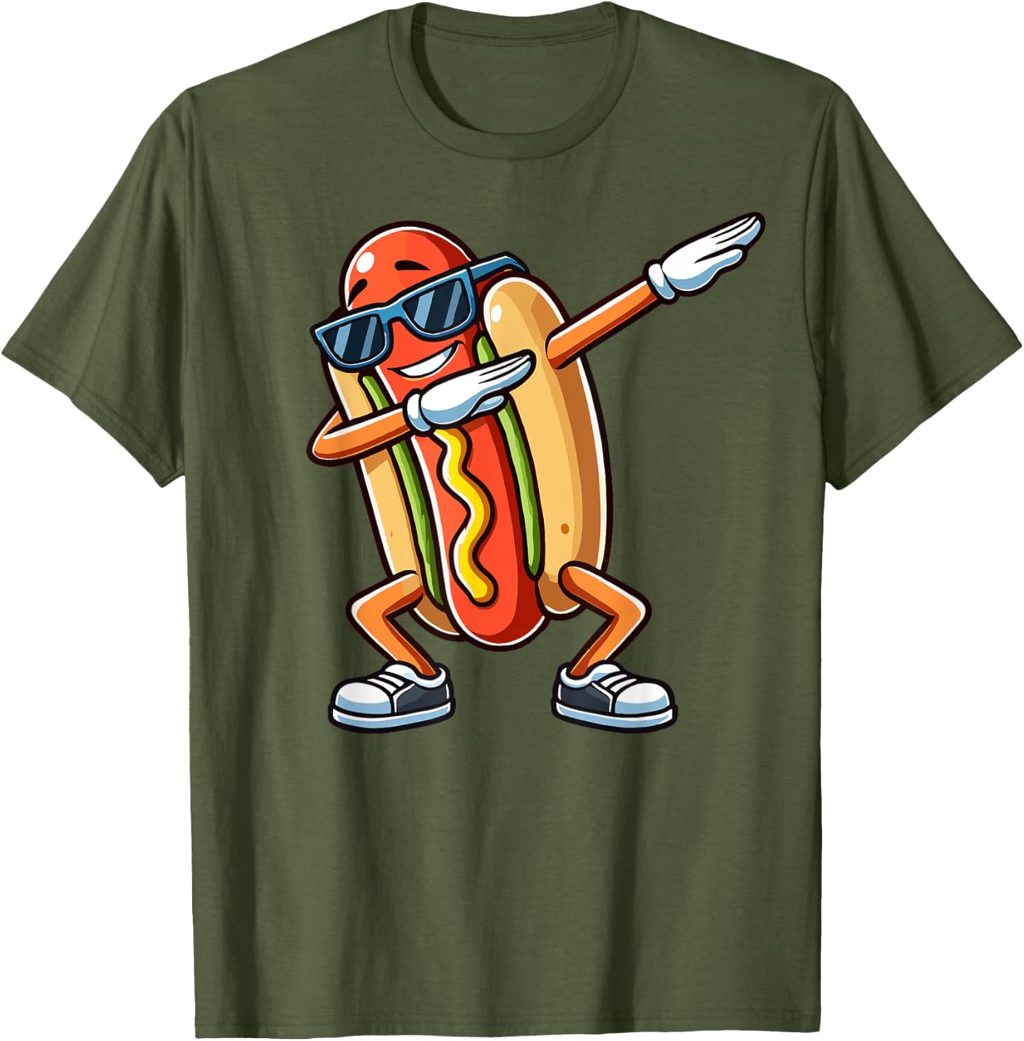 Funny Dabbing Hotdog Sunglasses Kids T-Shirt for Dog and Hotdog Lovers - 18