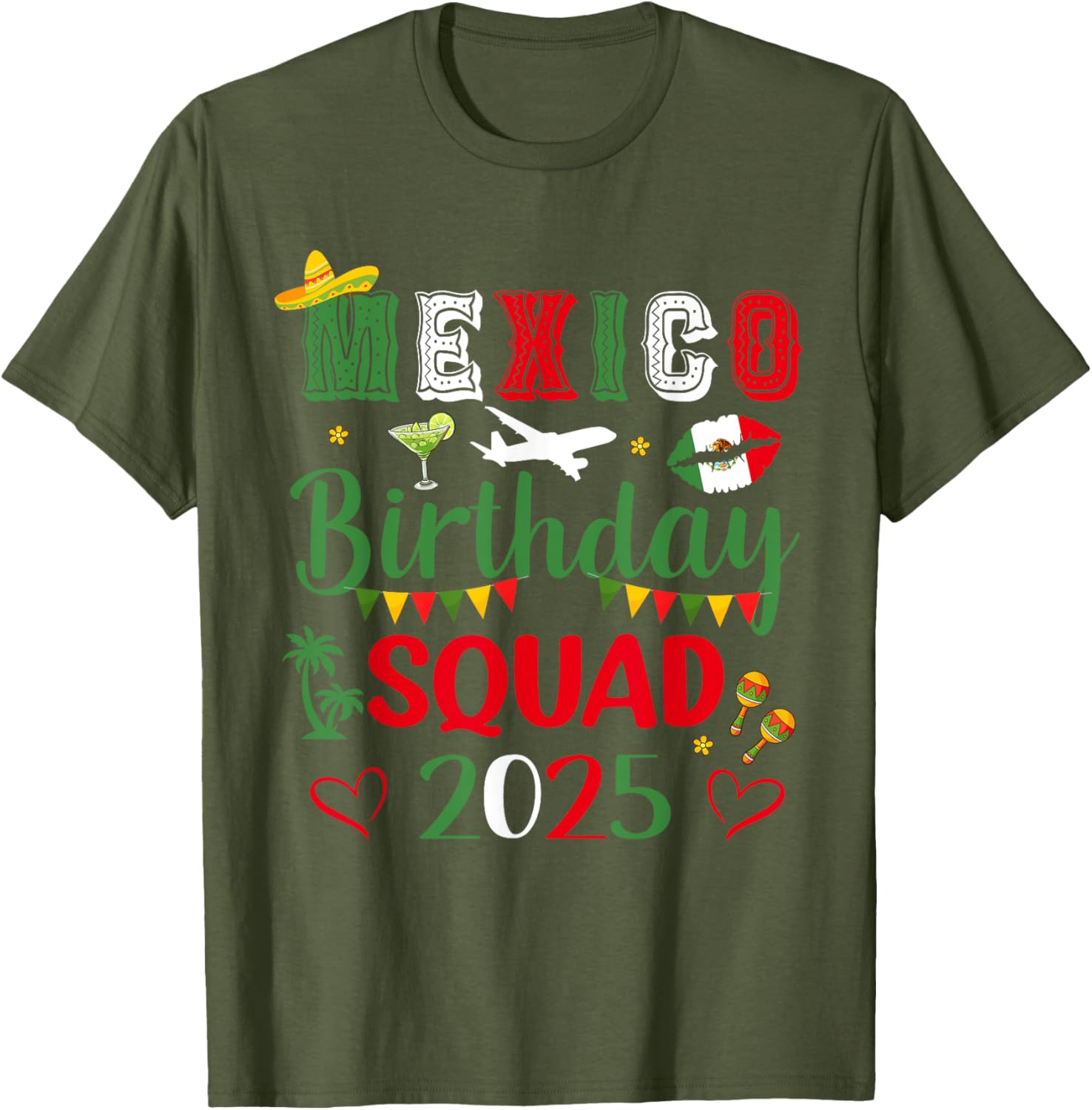 Mexico Birthday Squad 2025 Matching T-Shirt for Vacation Celebrations - 1